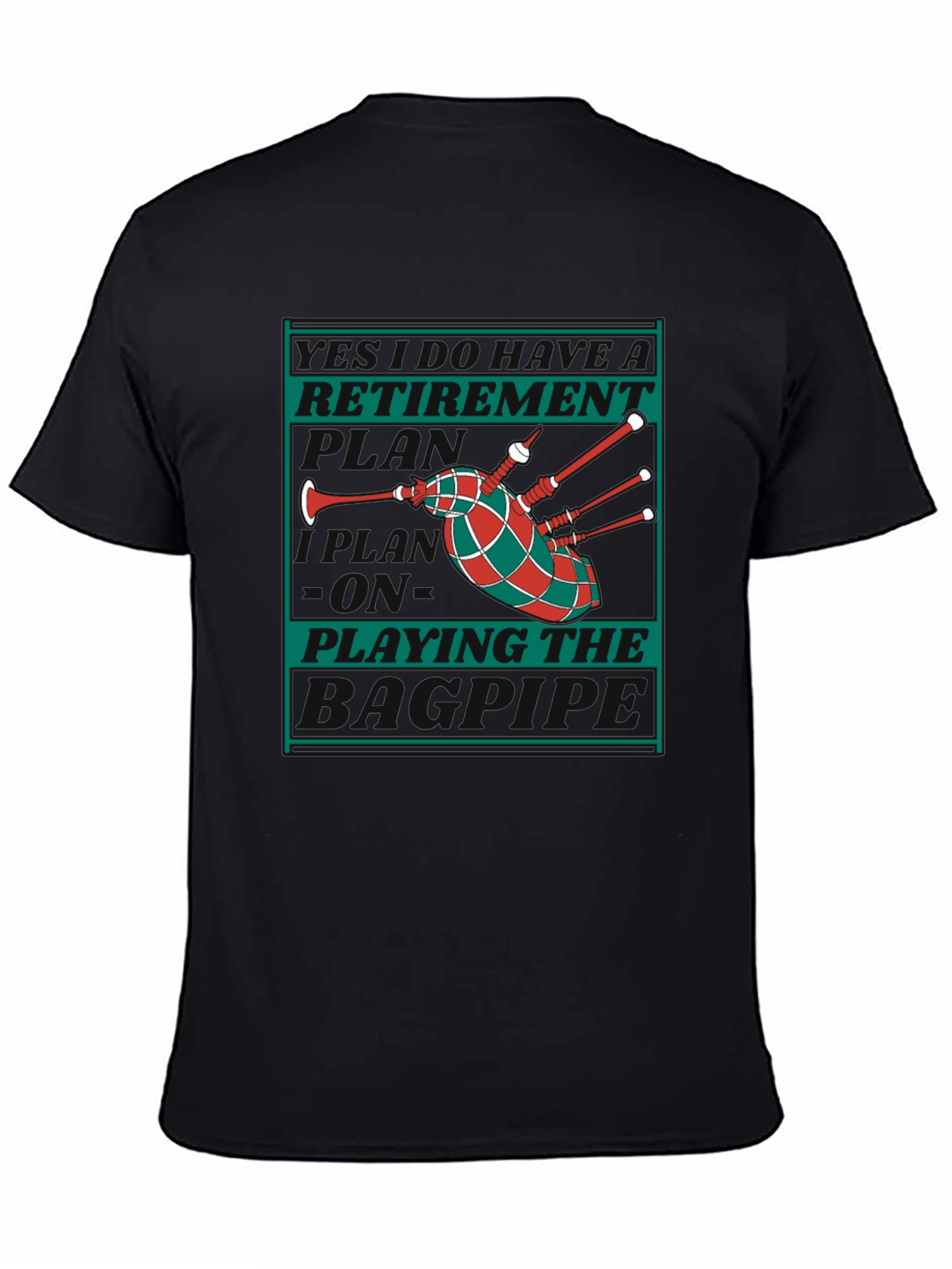 Retirement Playing the Bagpipes Graphic T-Shirt