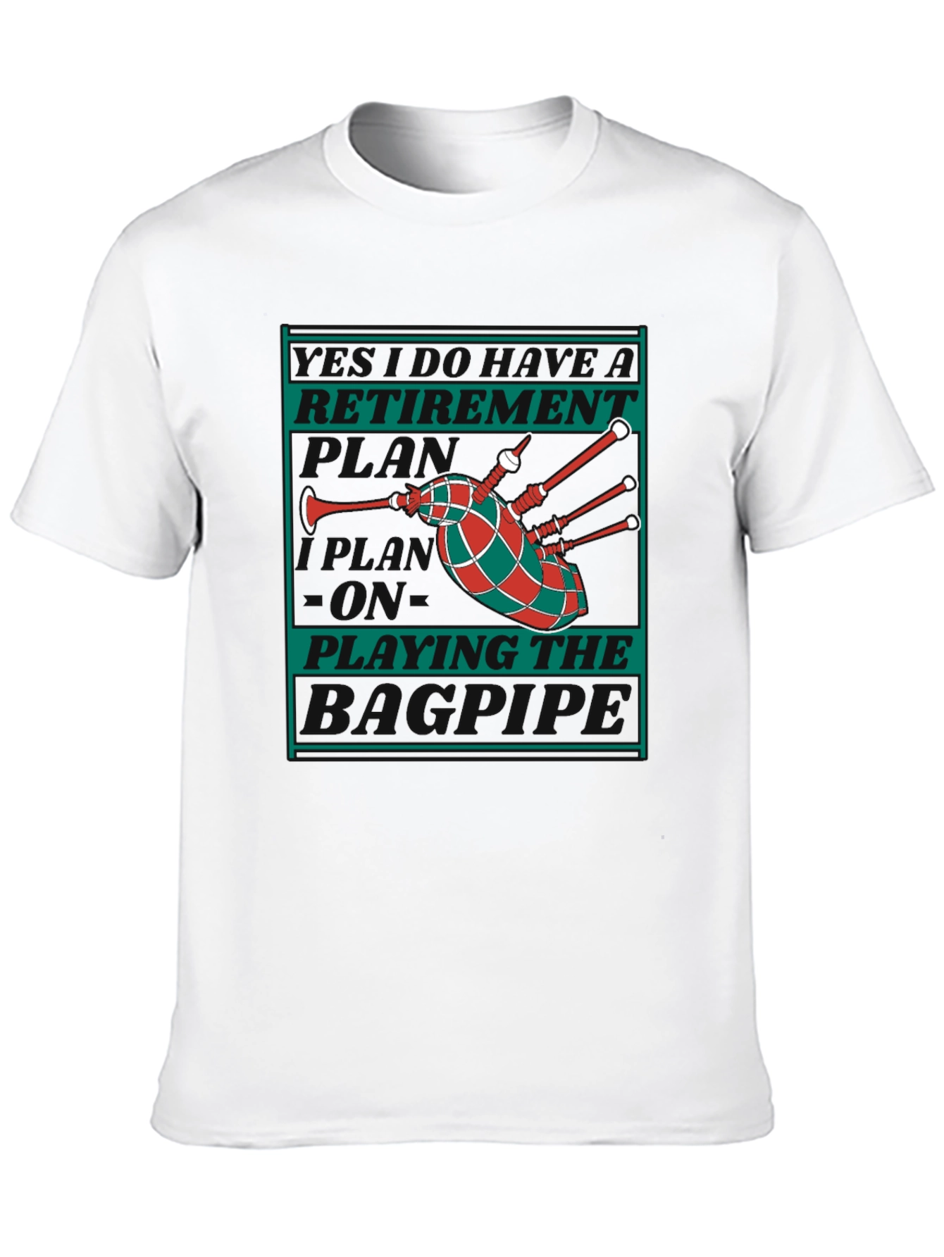 Retirement Playing the Bagpipes Graphic T-Shirt