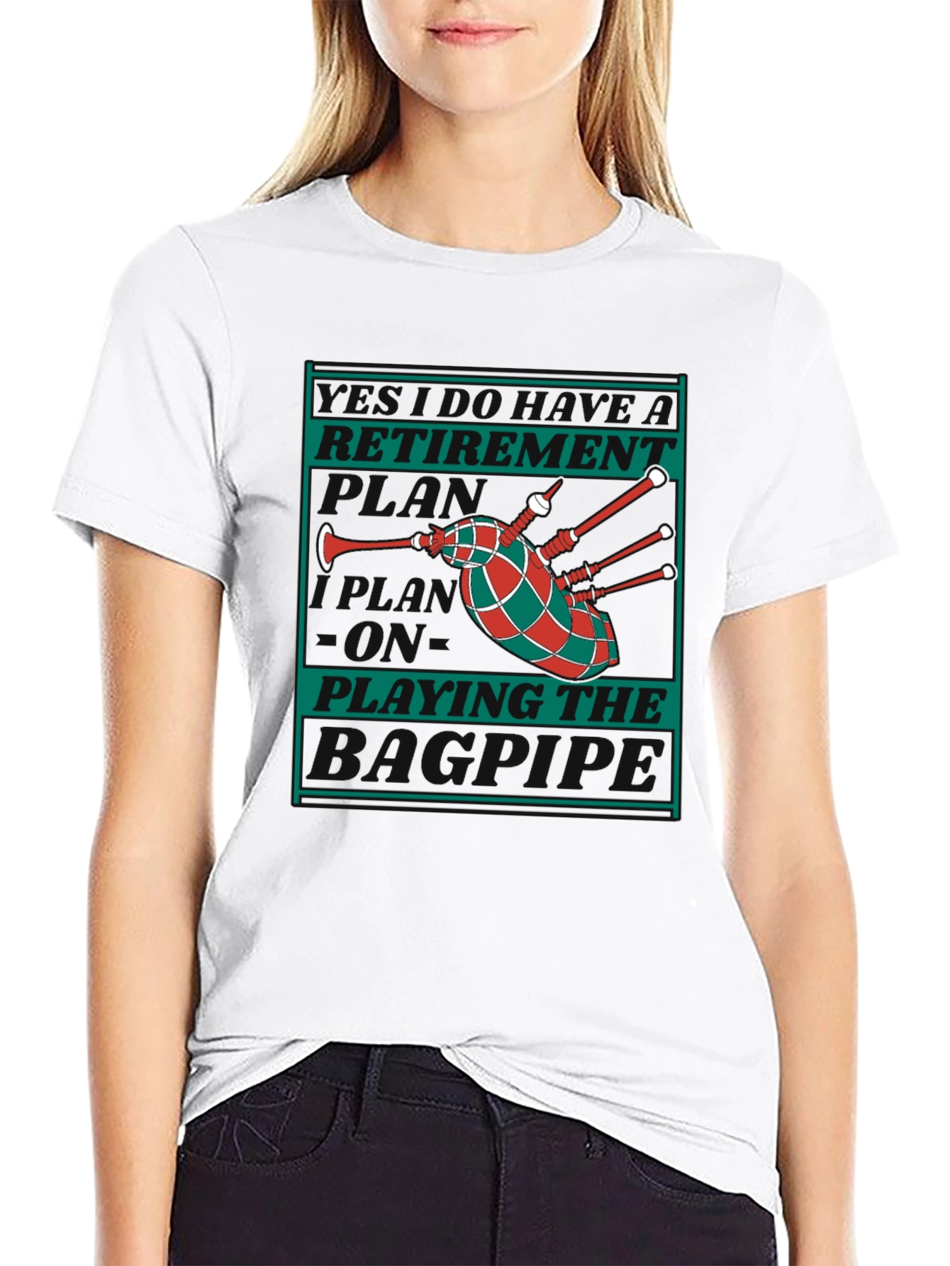 Retirement Playing the Bagpipes Graphic T-Shirt
