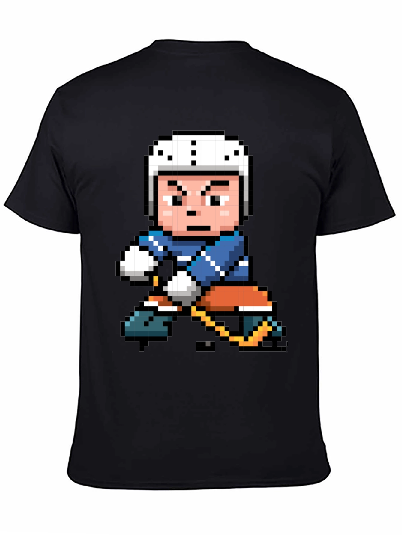Retro Pixel Hockey Player Graphic T-Shirt