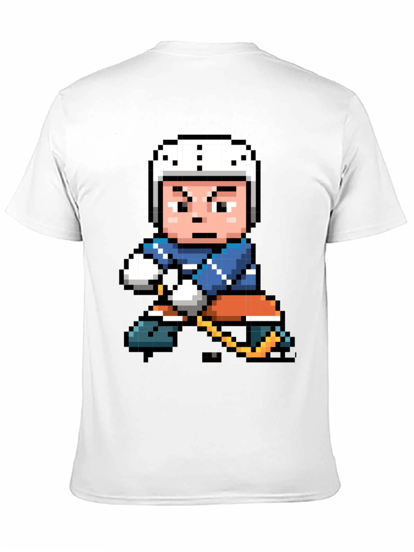Retro Pixel Hockey Player Graphic T-Shirt