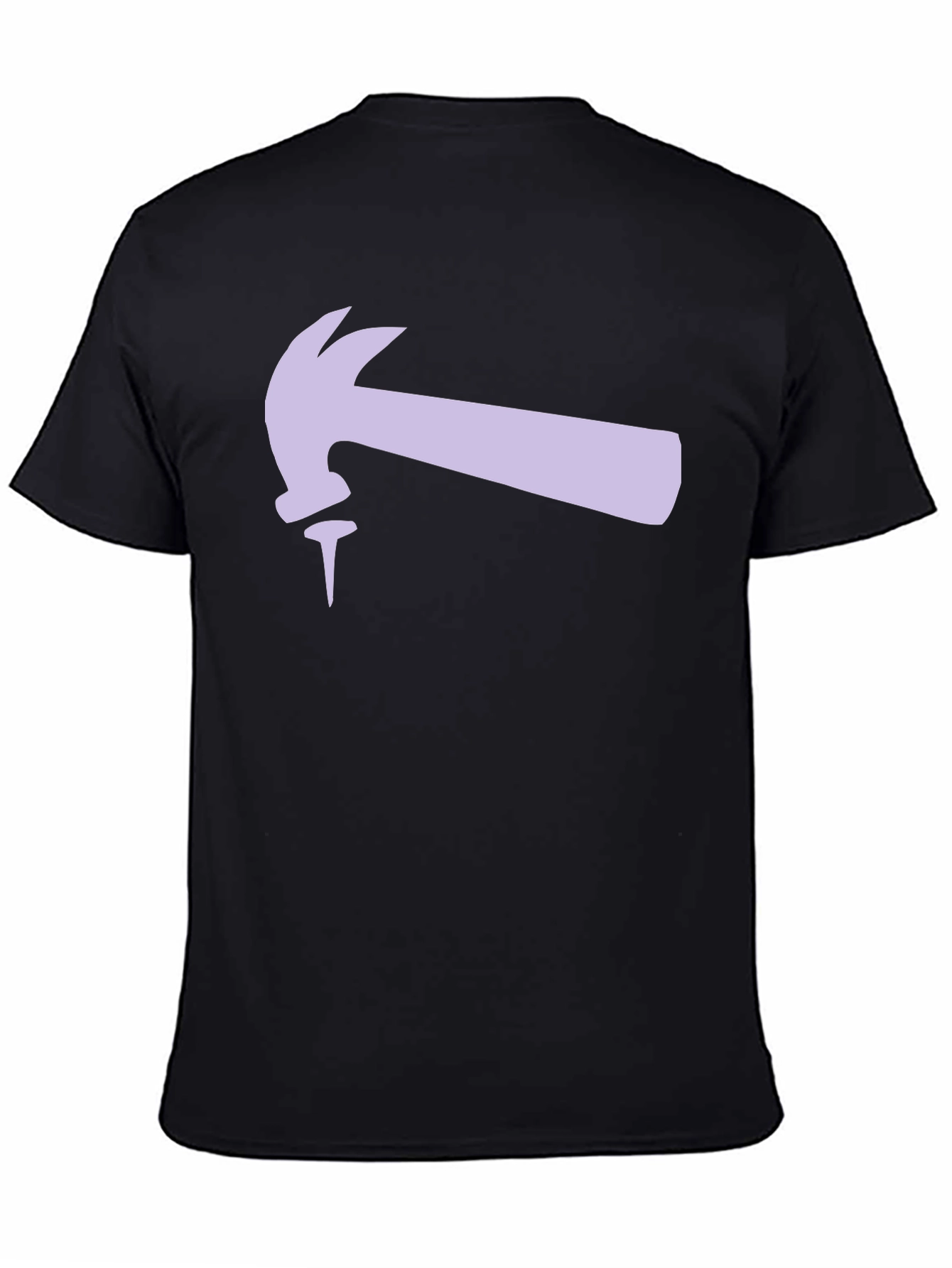 Hammer and Nail Graphic Tee - Black Cotton T-Shirt