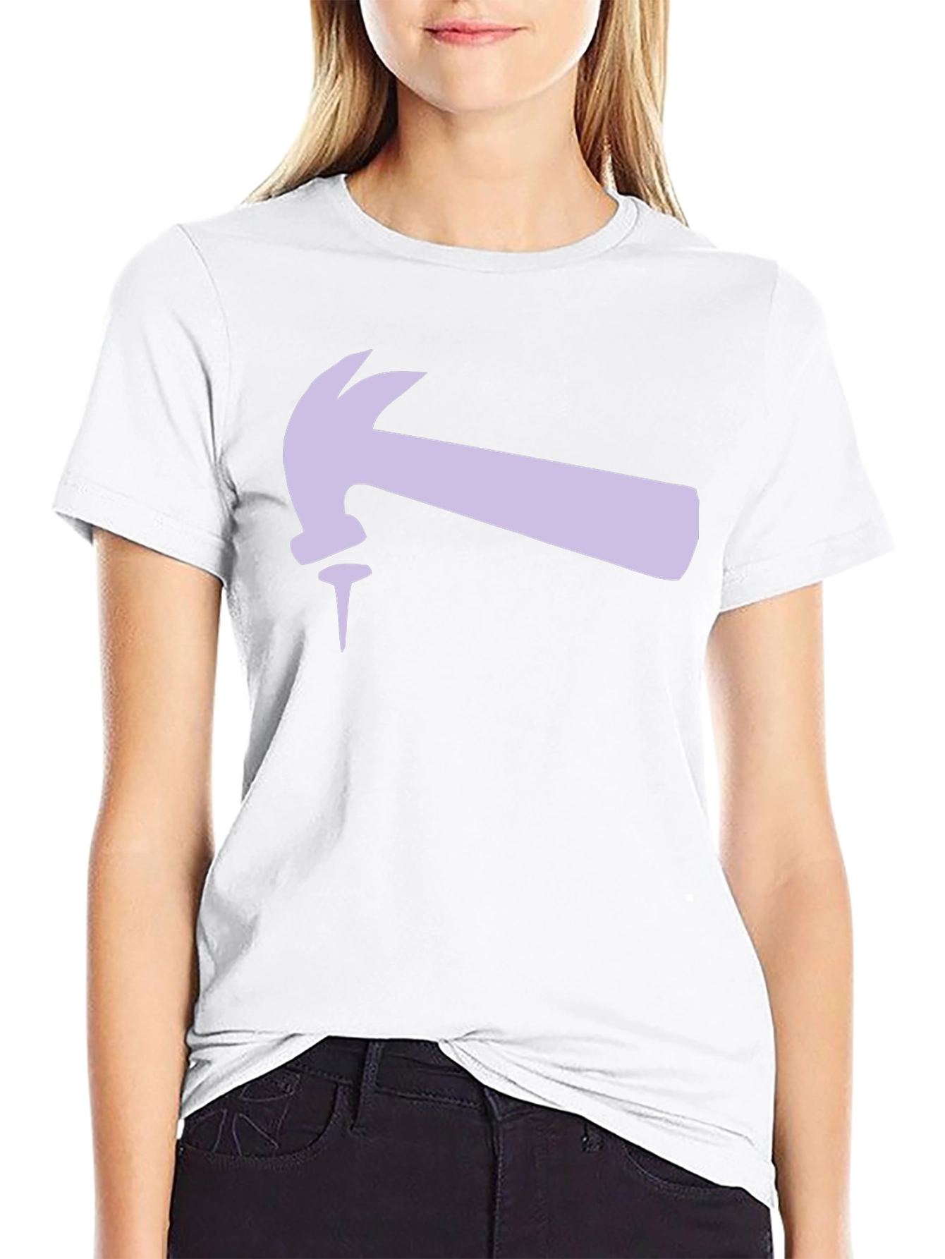 Hammer and Nail Graphic Tee - Black Cotton T-Shirt