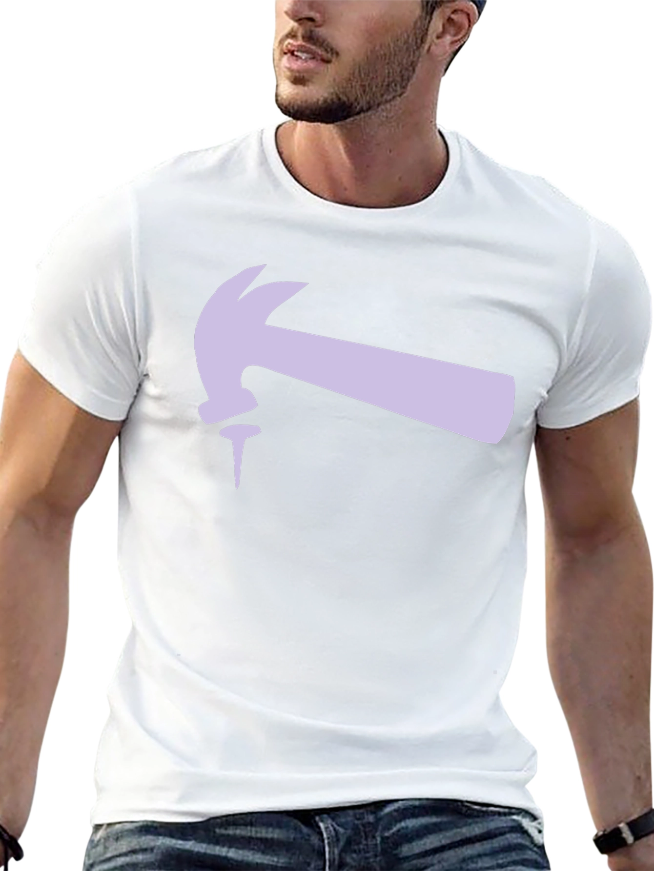 Hammer and Nail Graphic Tee - Black Cotton T-Shirt