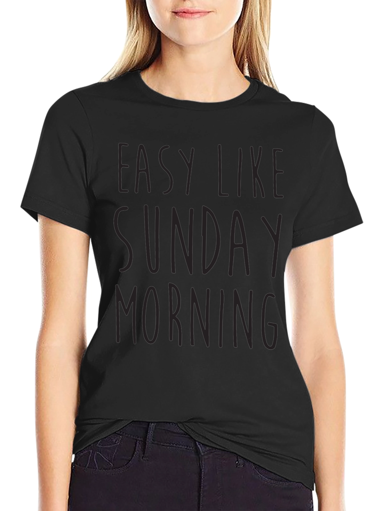 Easy Like Sunday Morning Black T-Shirt