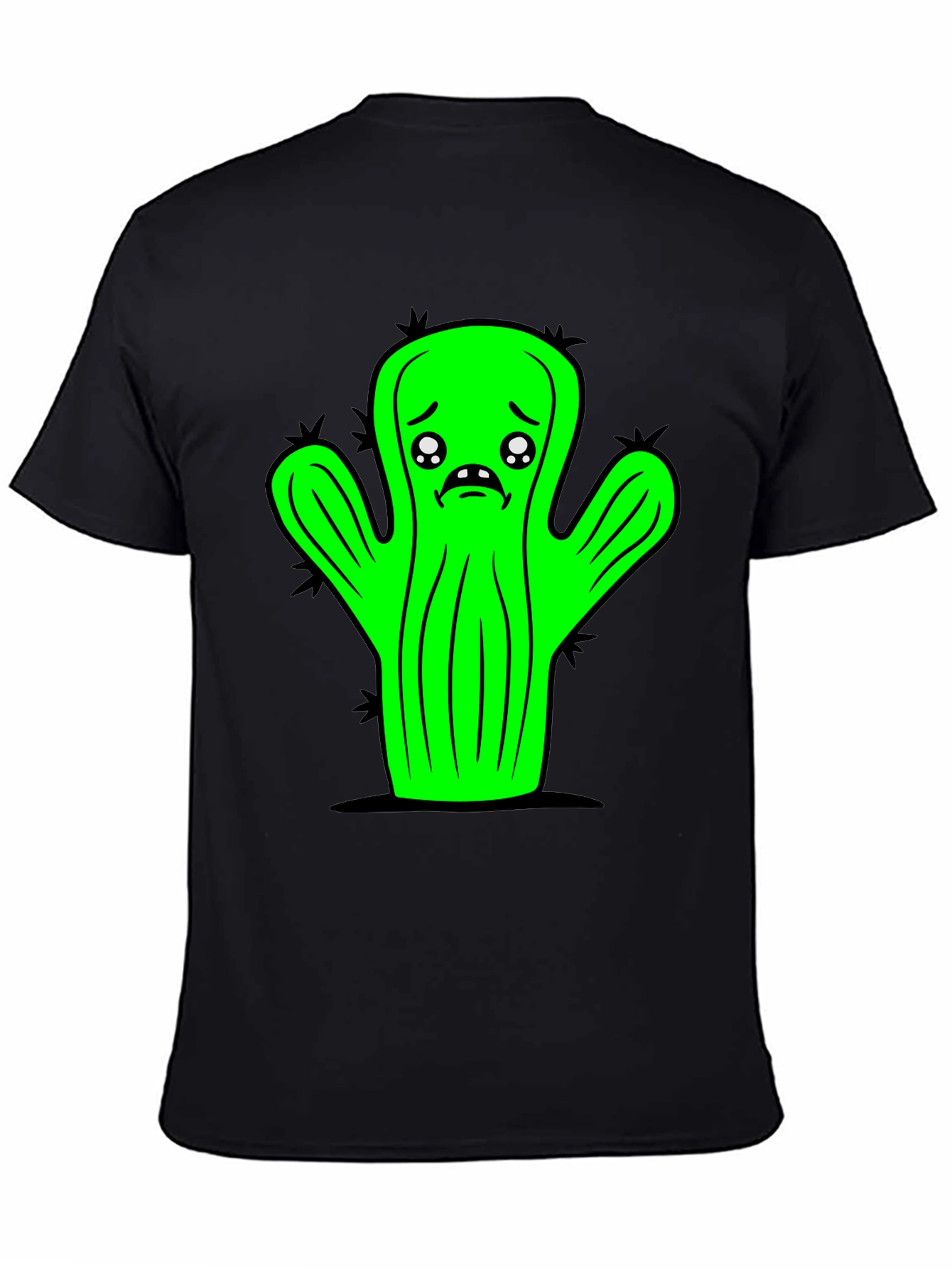 Sad Cactus Graphic Tee - Black Unisex T-Shirt