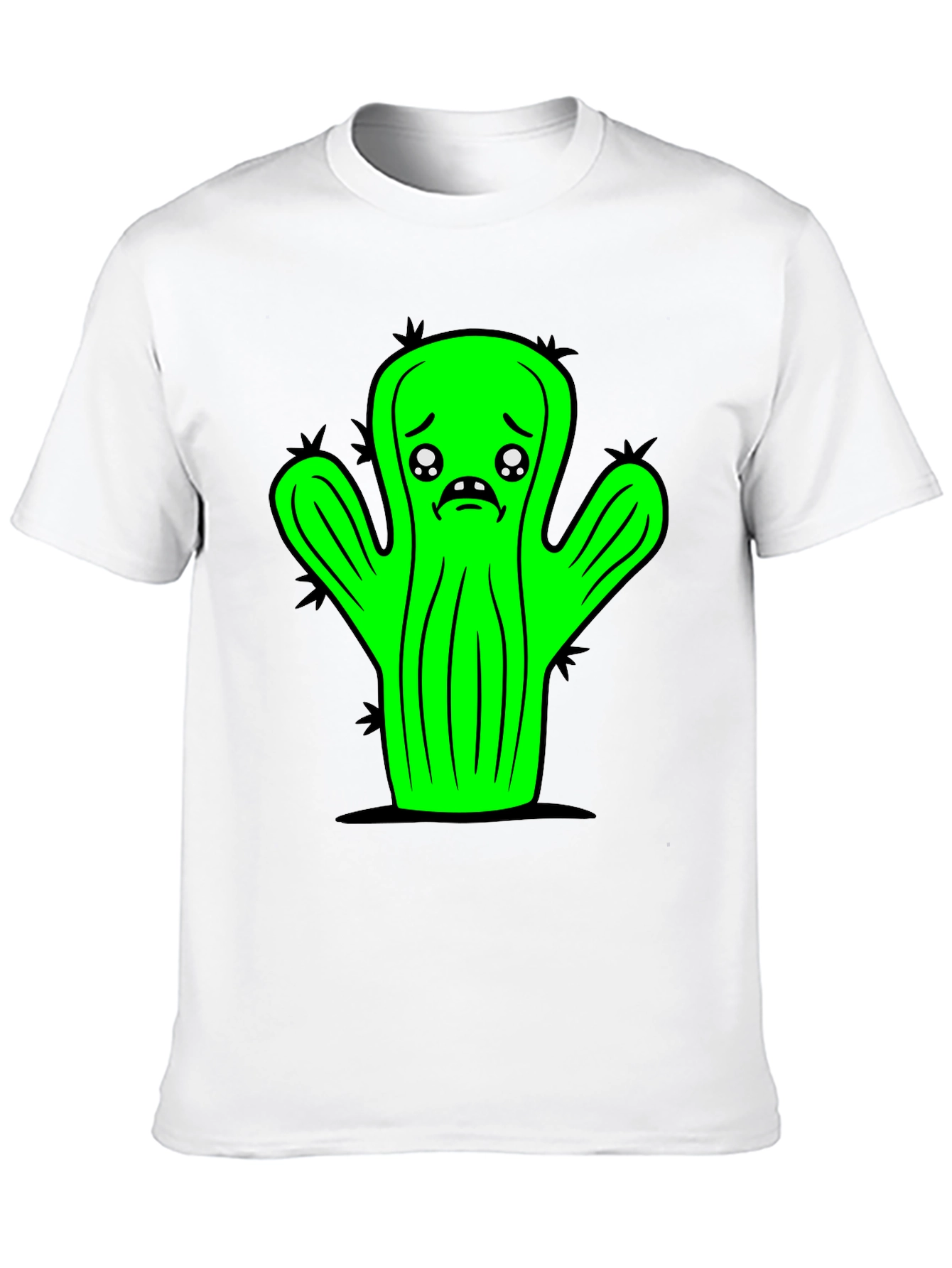 Sad Cactus Graphic Tee - Black Unisex T-Shirt