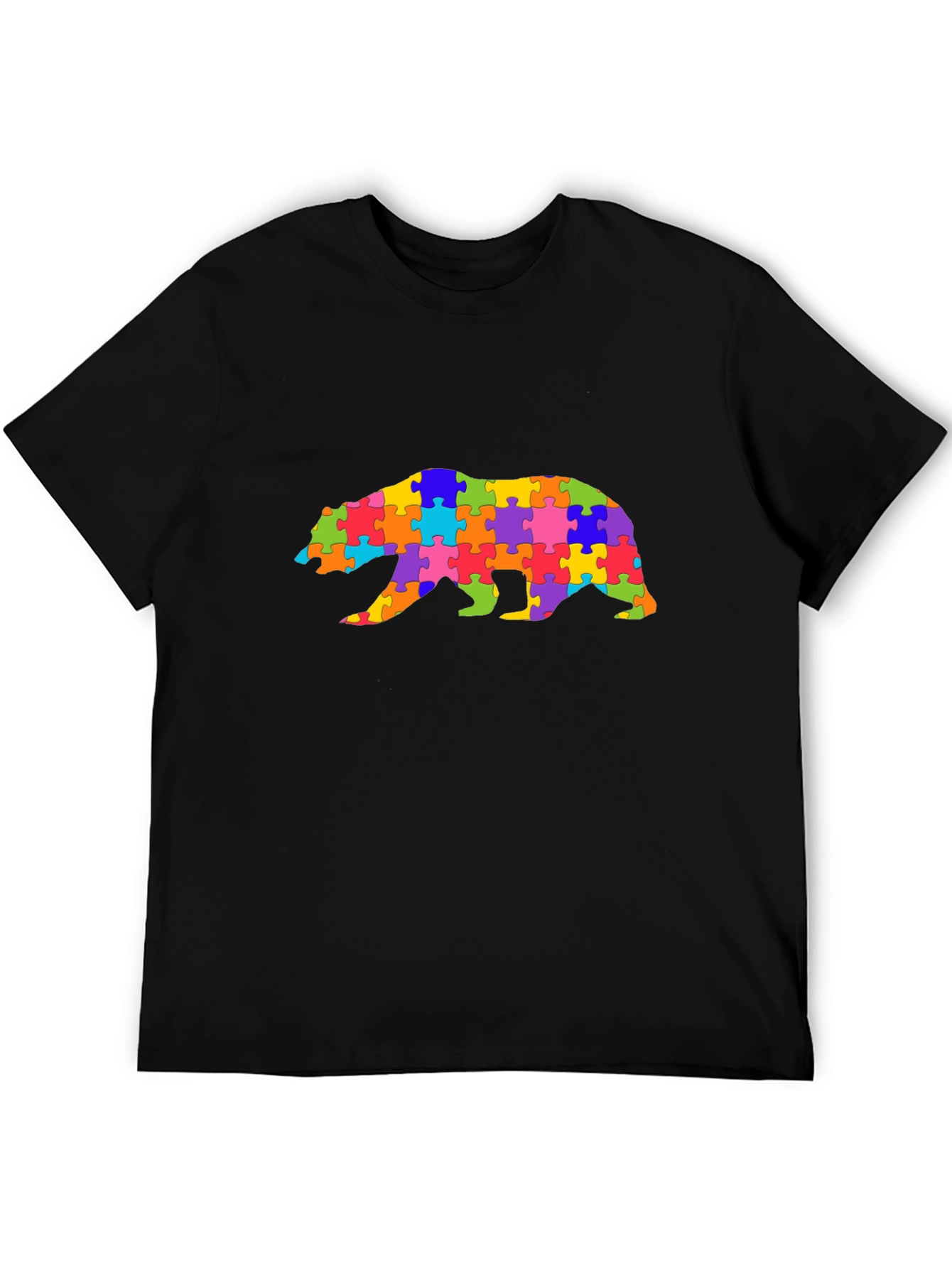 Autism Awareness Puzzle Bear Graphic Tee