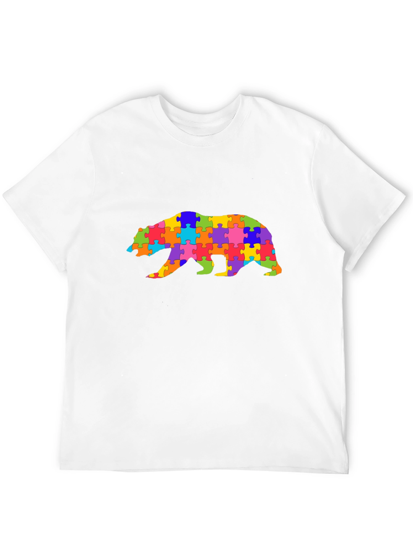 Autism Awareness Puzzle Bear Graphic Tee