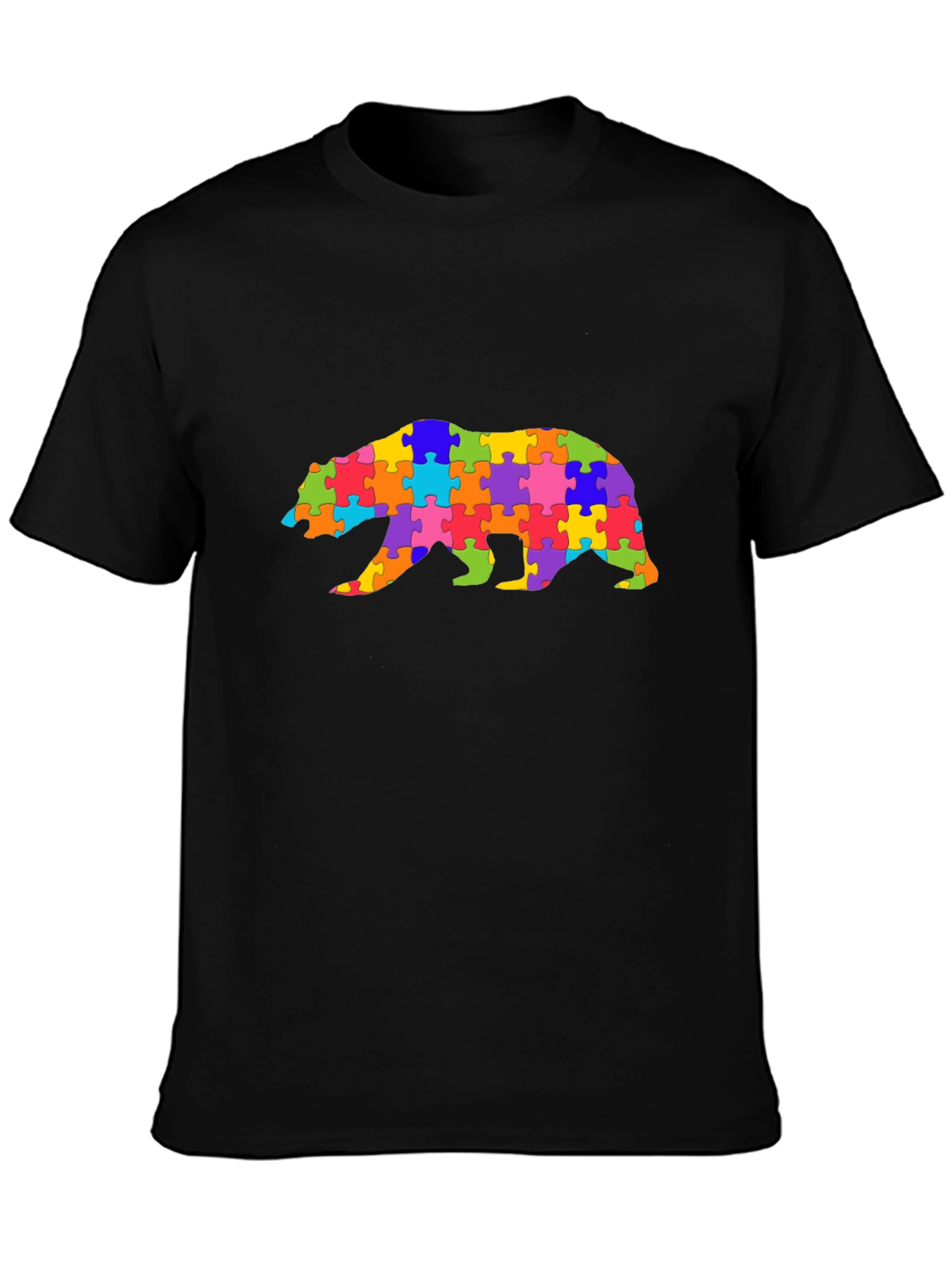 Autism Awareness Puzzle Bear Graphic Tee