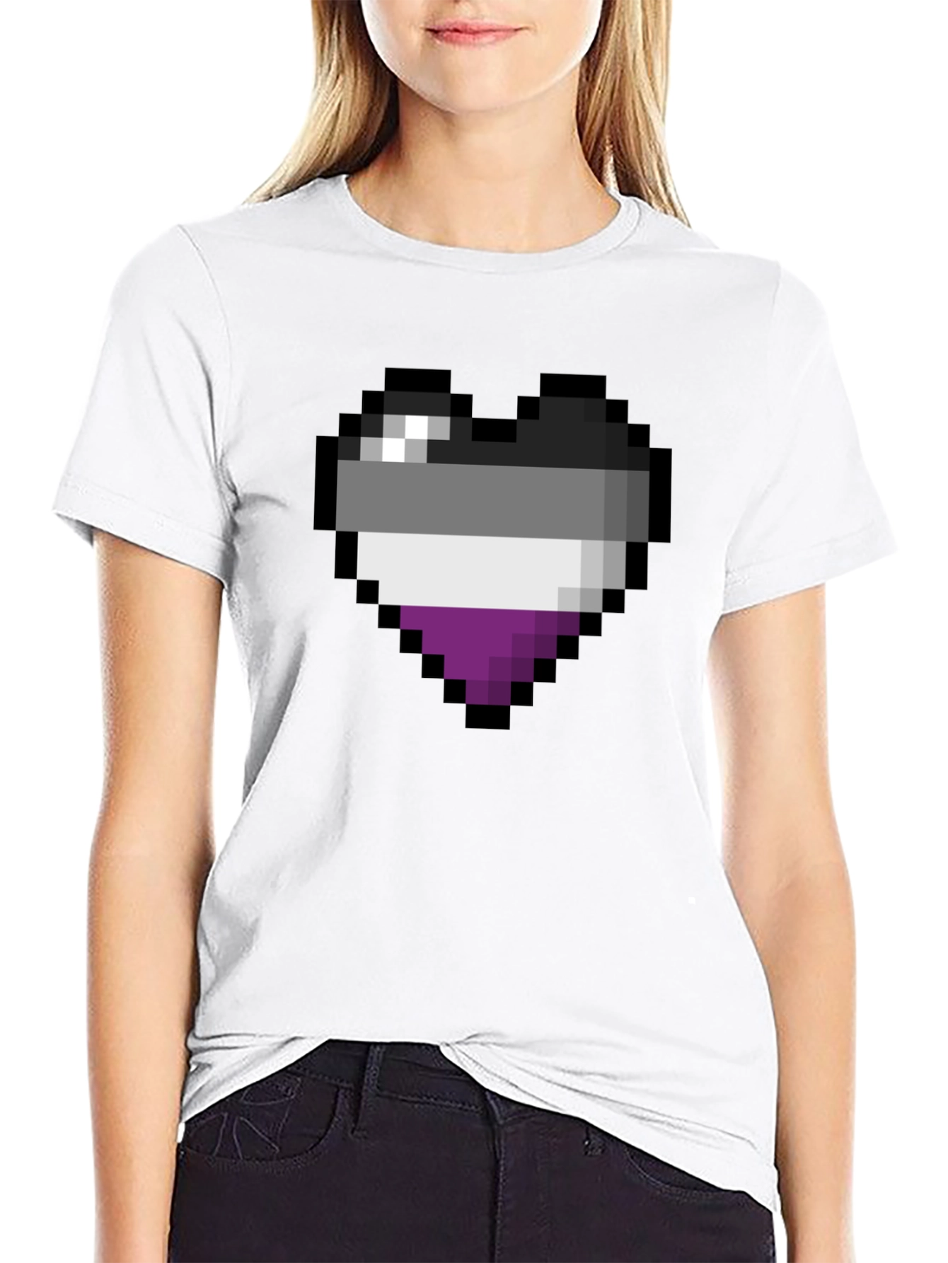 Asexual Pride Pixel Heart T-Shirt