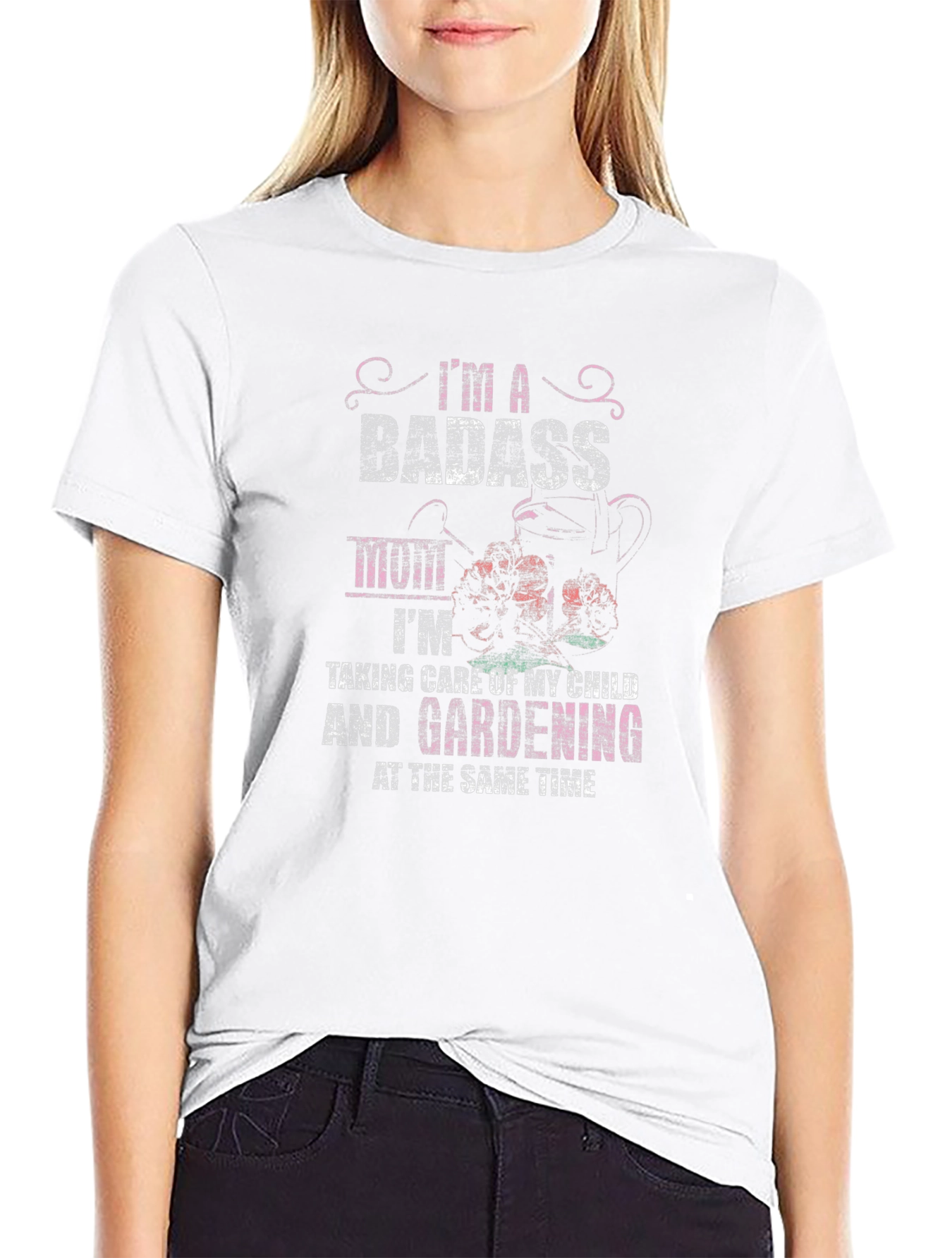 Badass Mom Gardening T-Shirt - Black