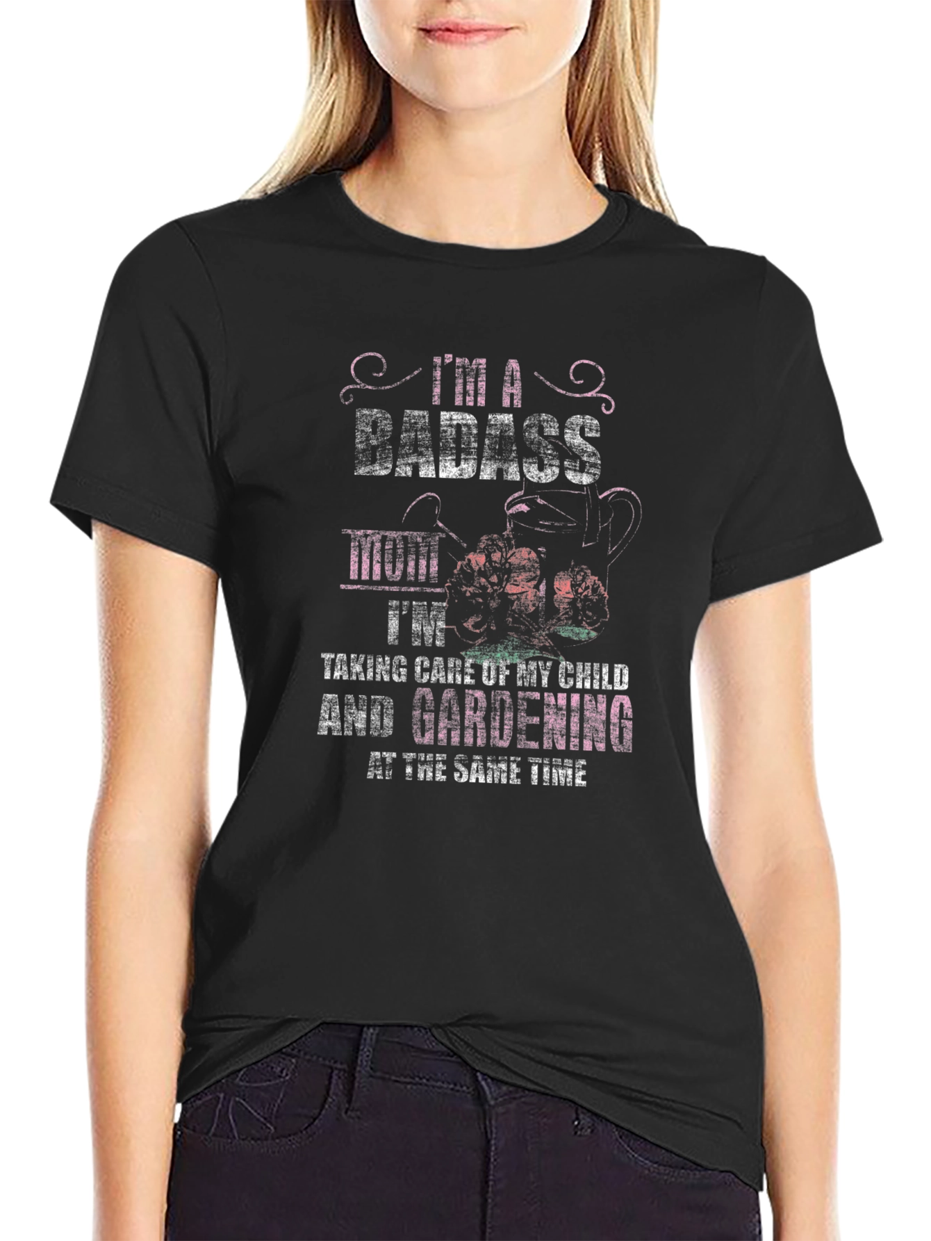 Badass Mom Gardening T-Shirt - Black