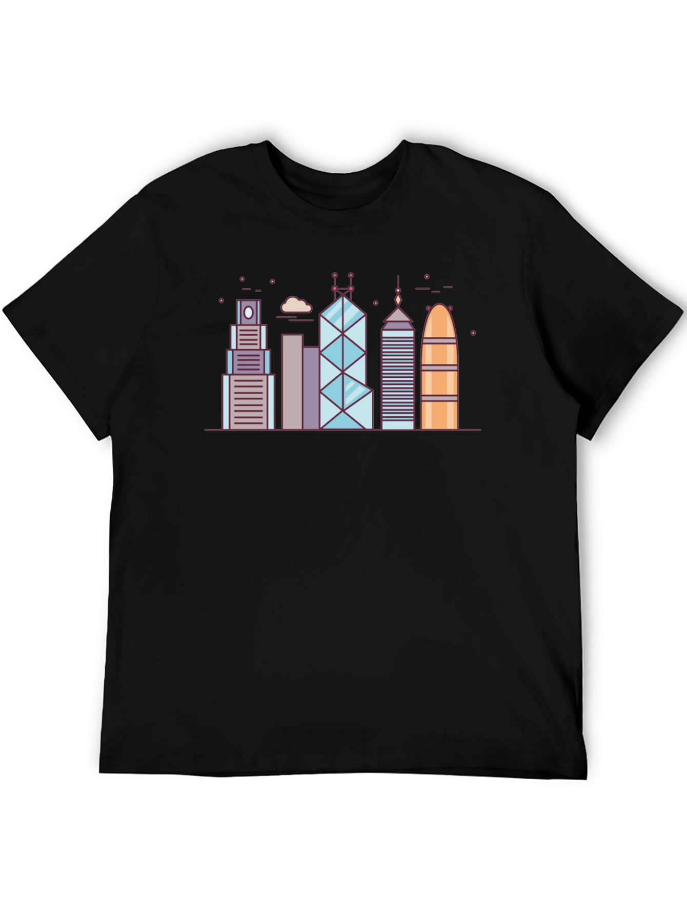 City Skyline Graphic Tee - Modern Black T-Shirt