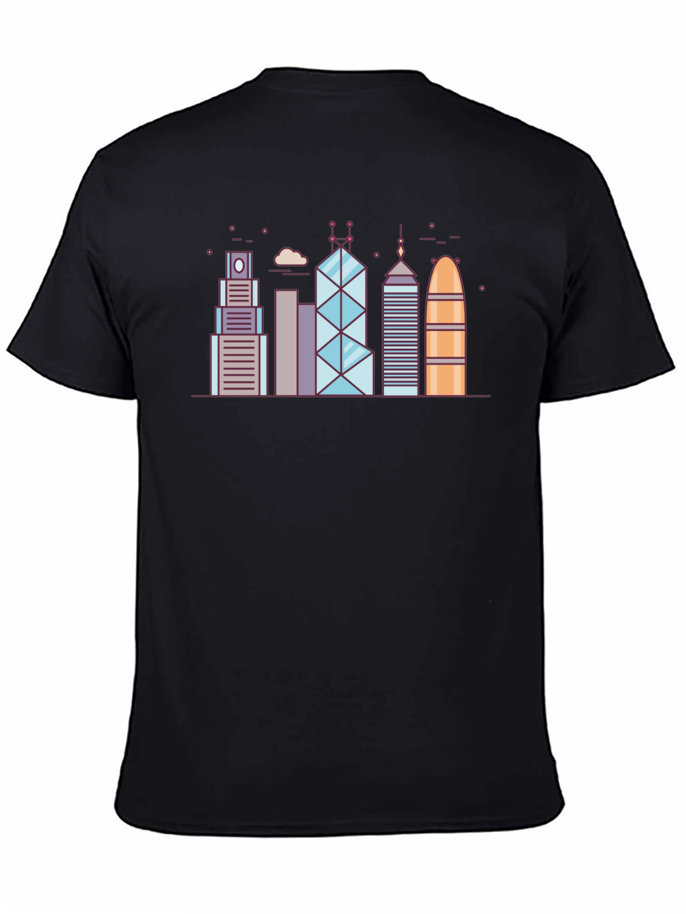 City Skyline Graphic Tee - Modern Black T-Shirt