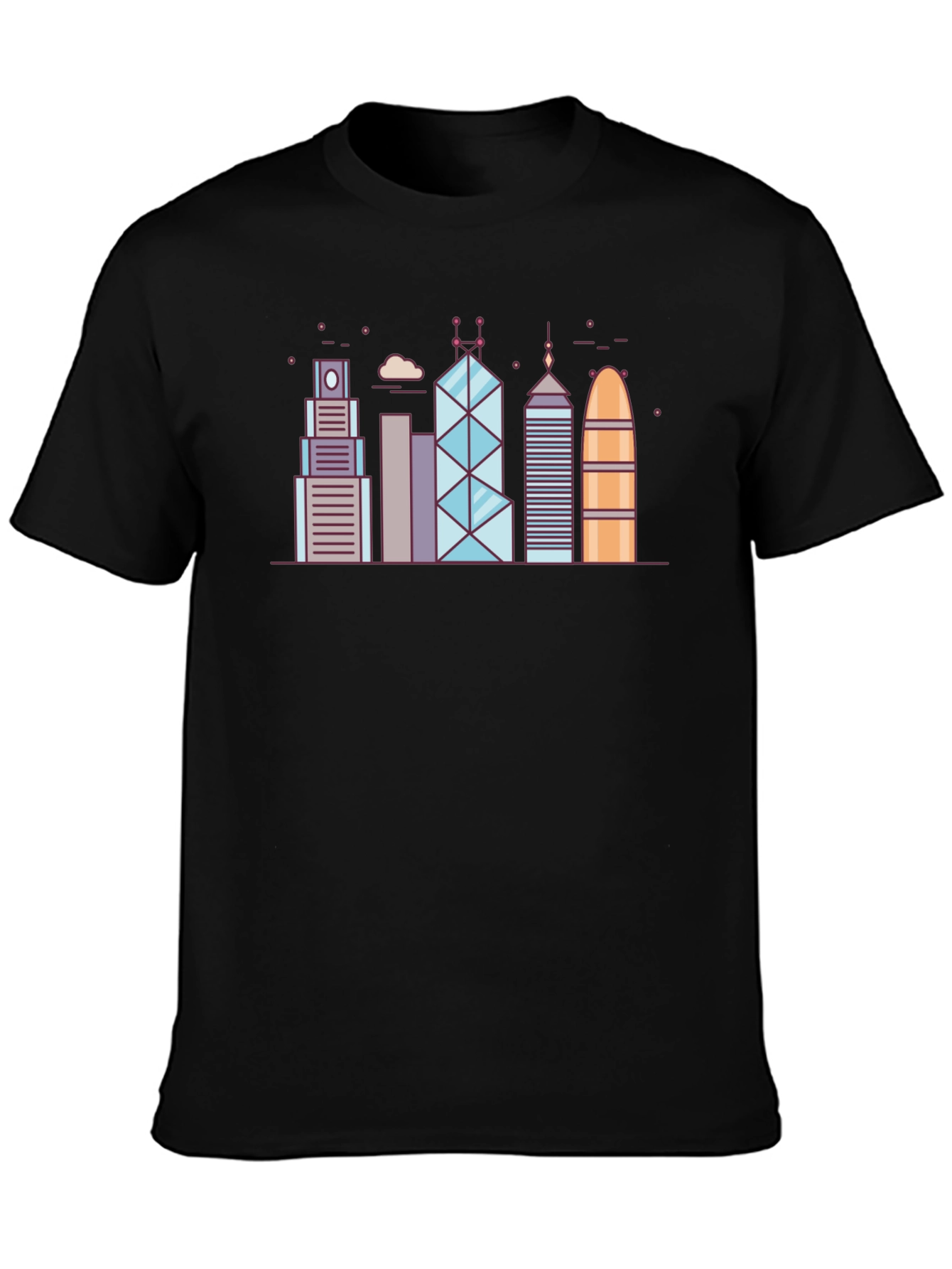 City Skyline Graphic Tee - Modern Black T-Shirt