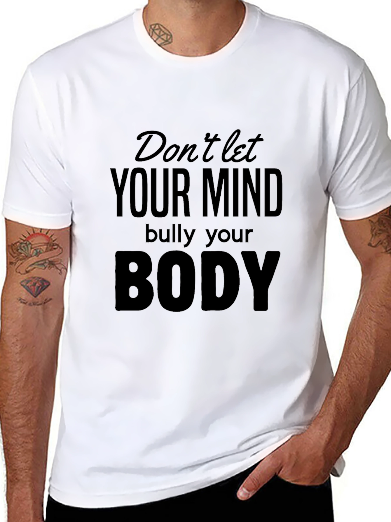 Mind & Body Positive Black Graphic Tee