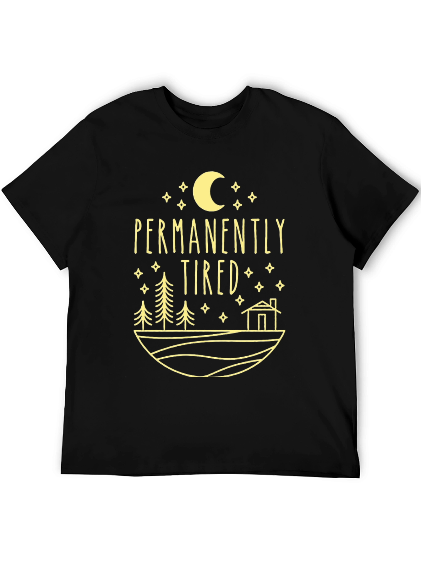 Permanently Tired Graphic Tee - Moon & Cabin Design