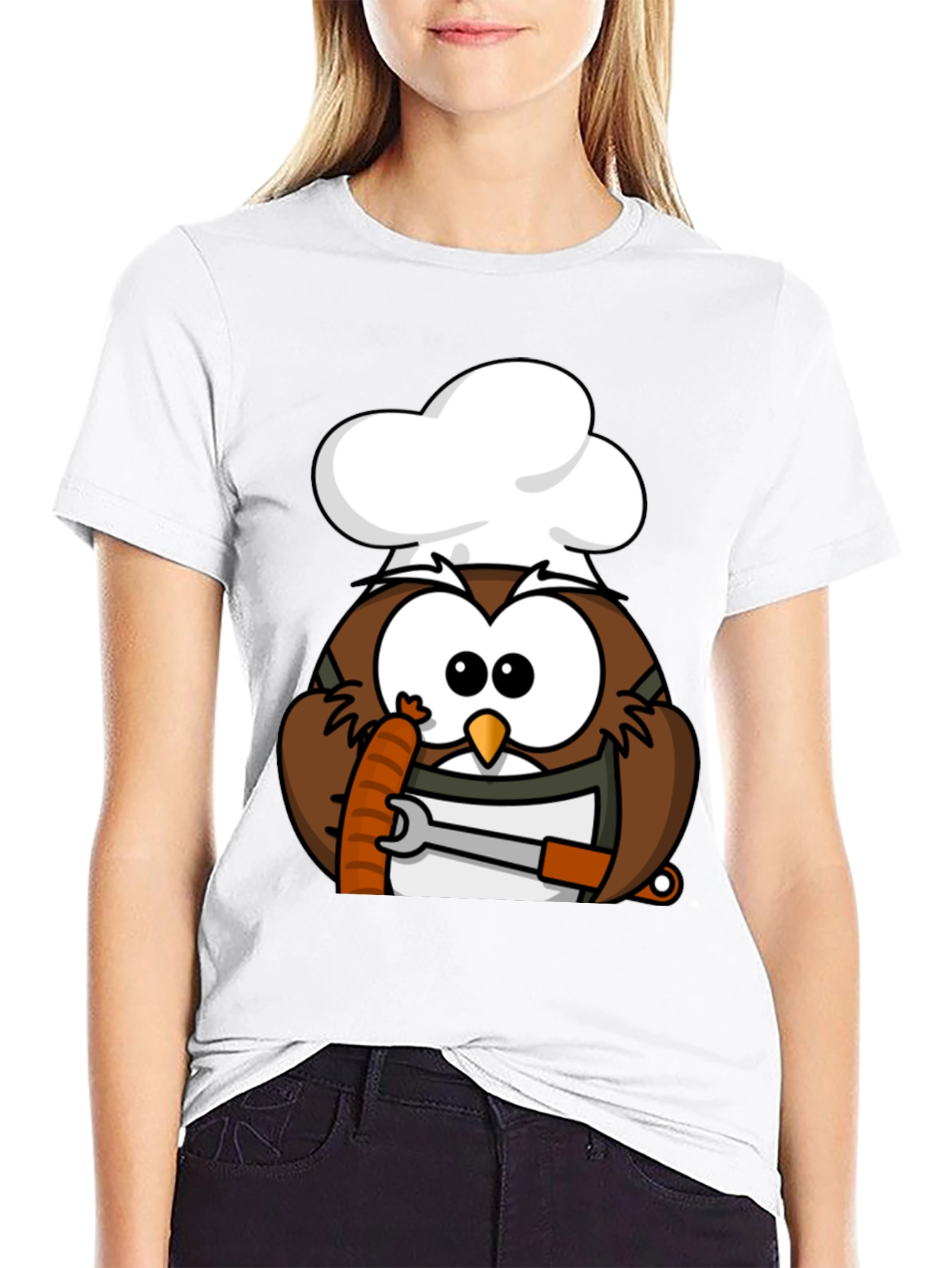 Chef Owl T-Shirt - Novelty Cartoon Tee