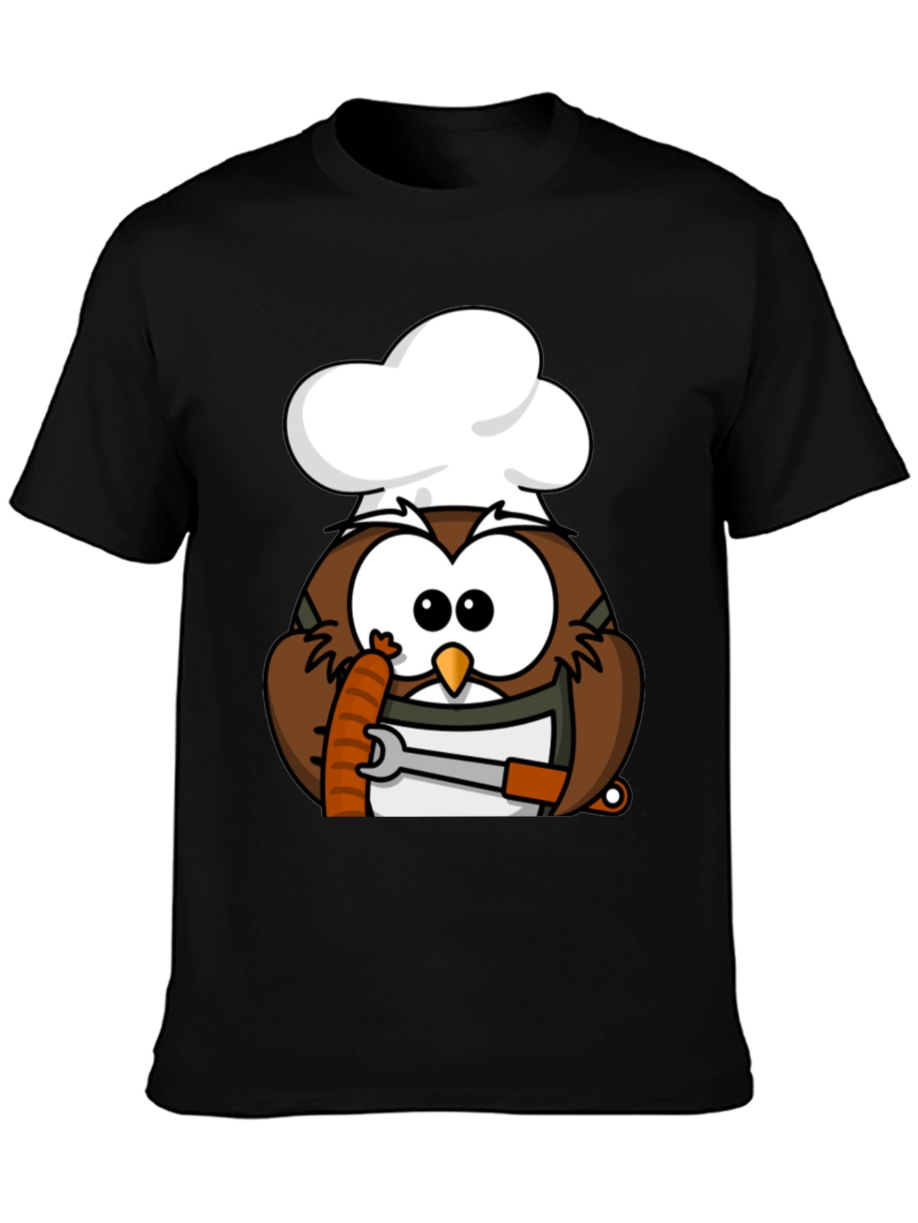 Chef Owl T-Shirt - Novelty Cartoon Tee