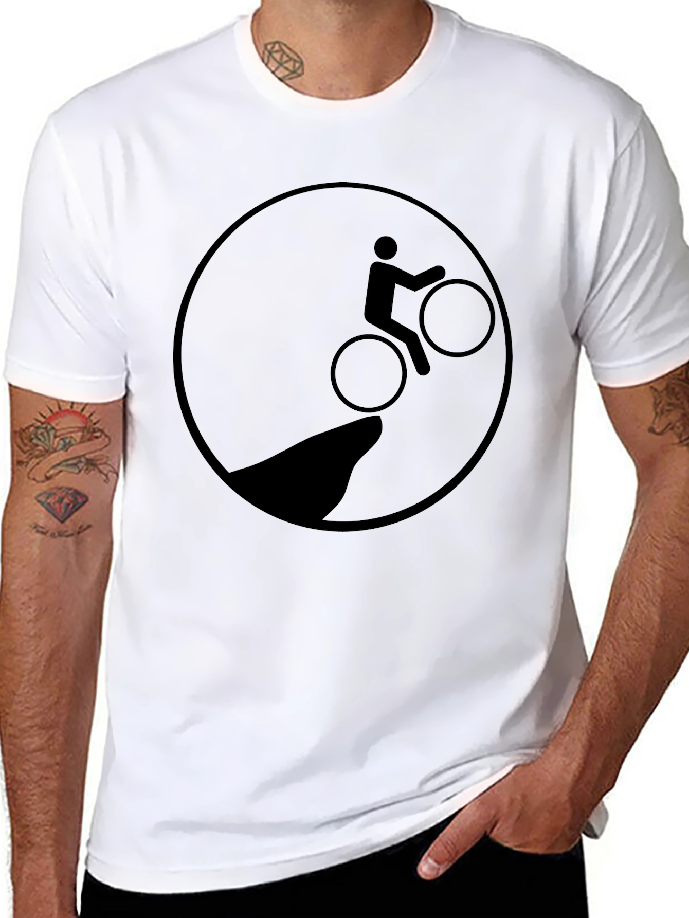 Black Graphic Tee - Cliff Edge Biker