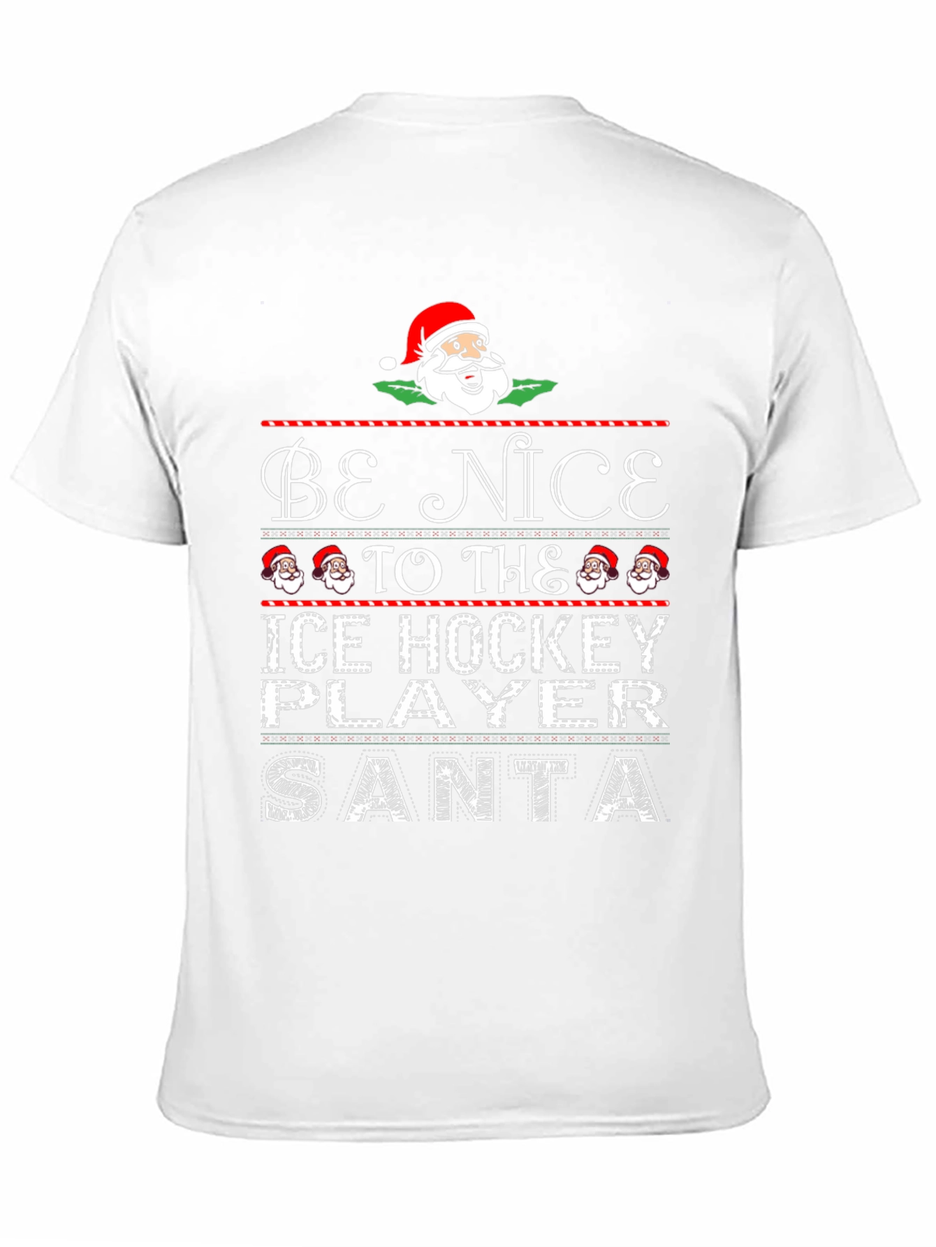 Be Nice to the Ice Hockey Player Santa T-Shirt