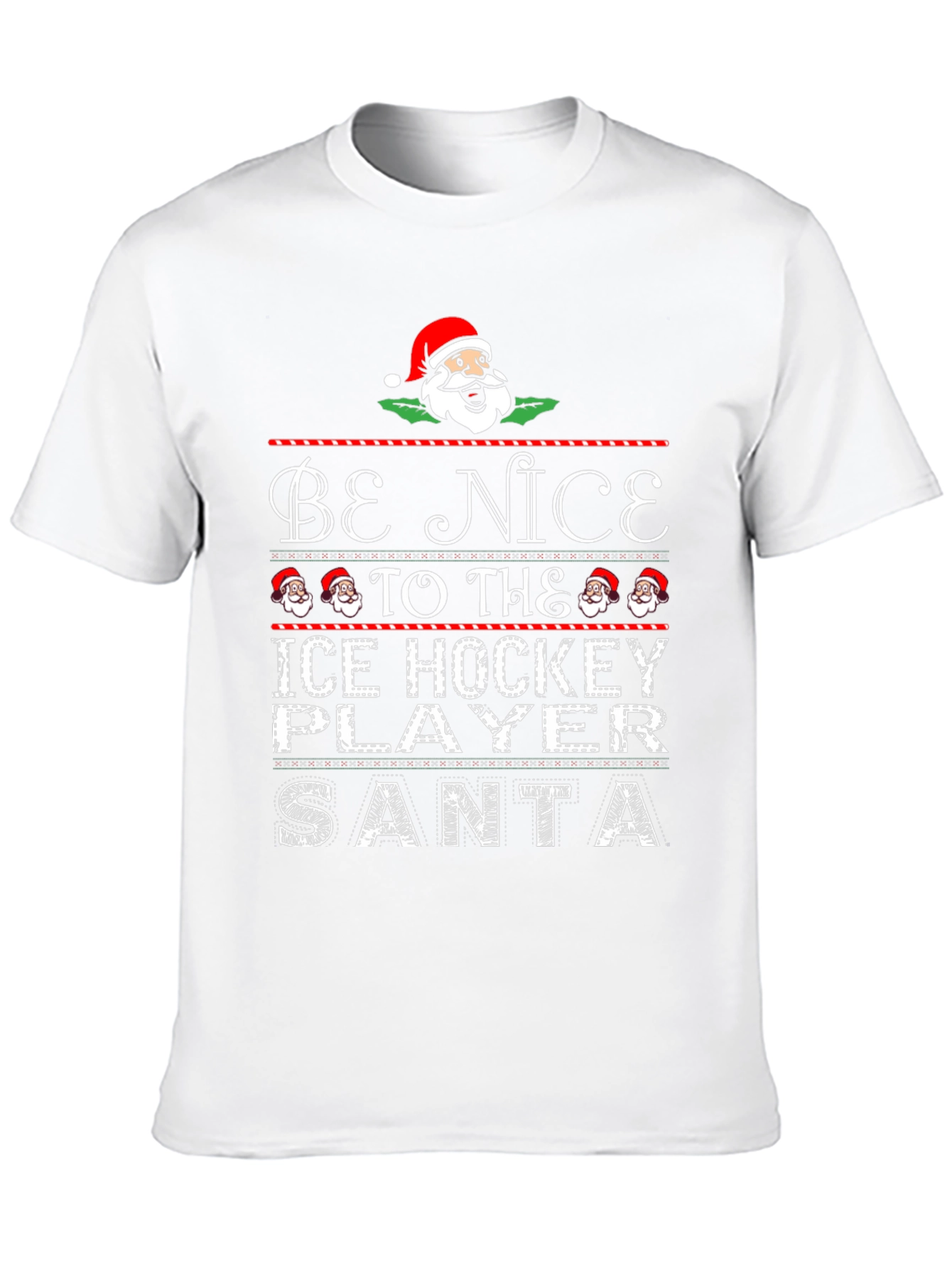 Be Nice to the Ice Hockey Player Santa T-Shirt