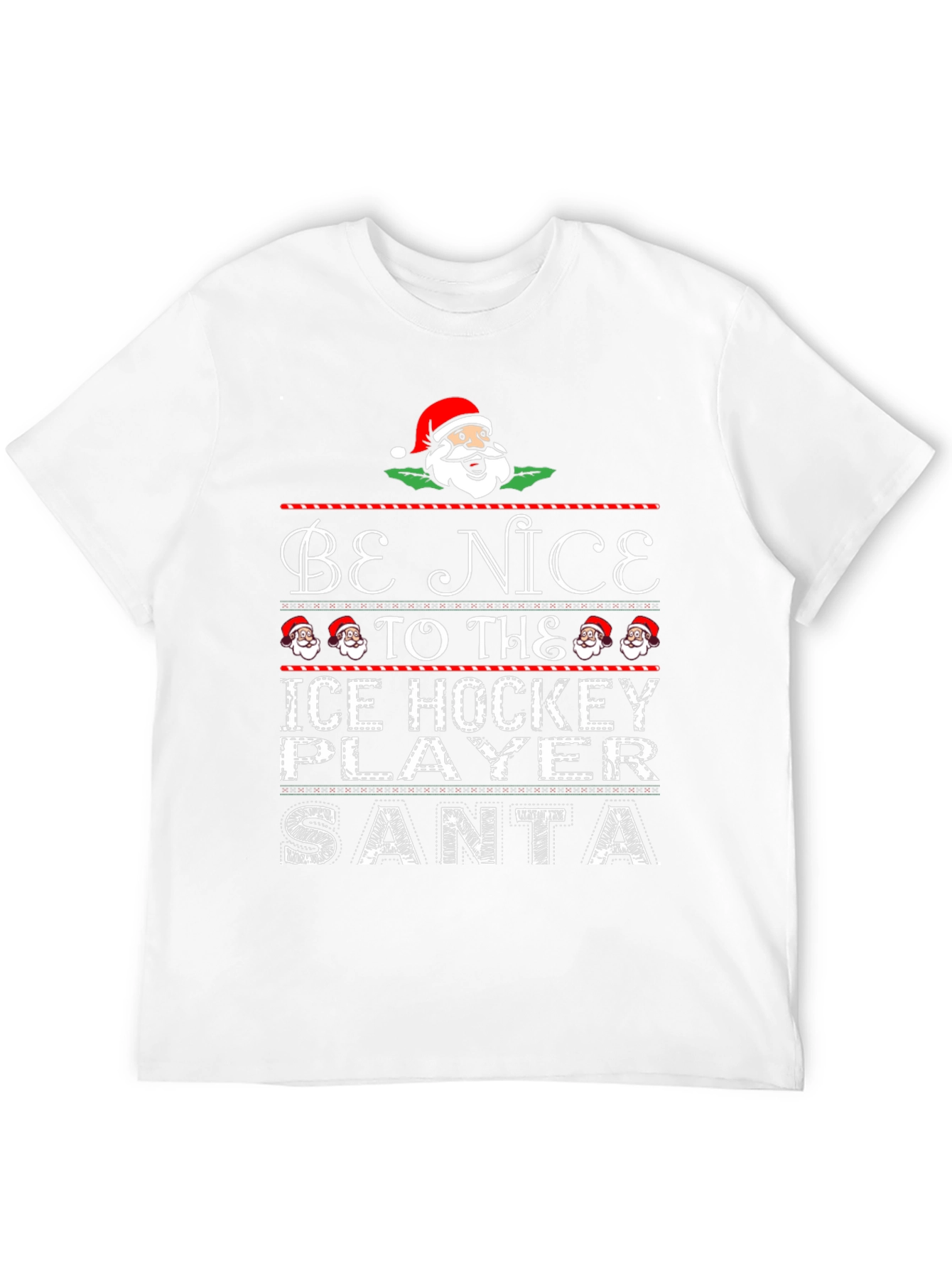 Be Nice to the Ice Hockey Player Santa T-Shirt