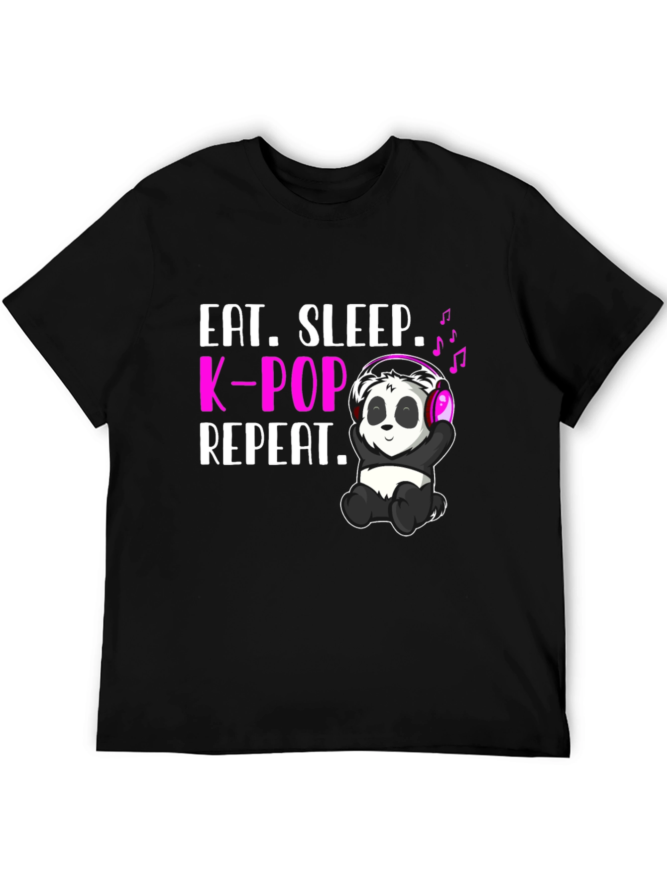 Eat Sleep K-Pop Repeat Panda T-Shirt
