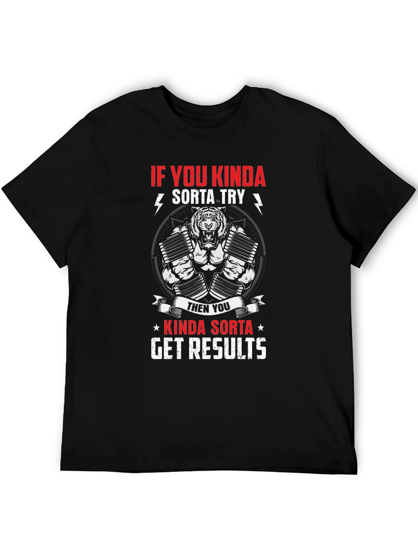 Motivational Workout Tiger Graphic T-Shirt