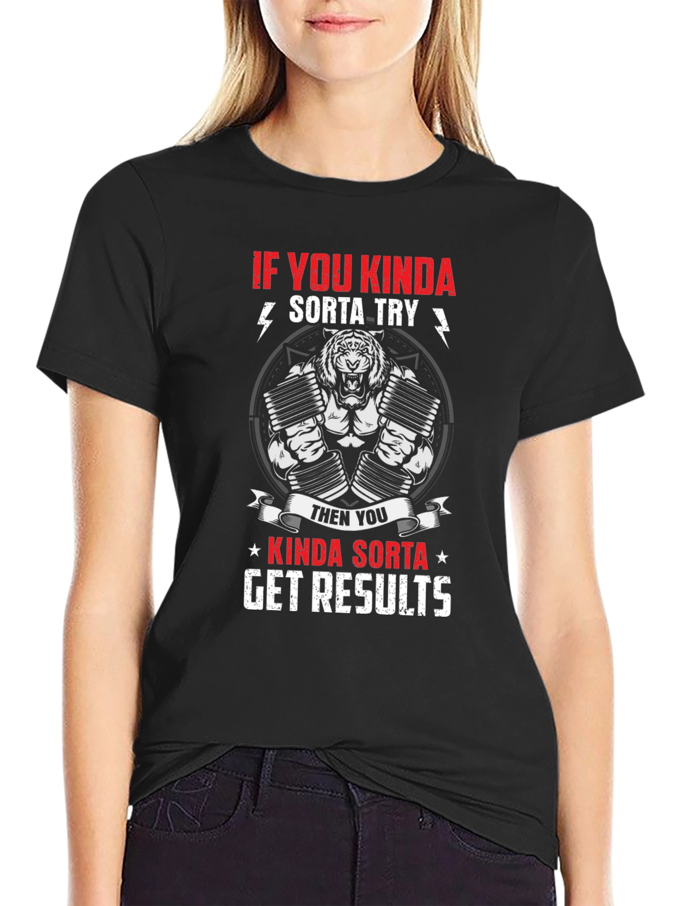 Motivational Workout Tiger Graphic T-Shirt