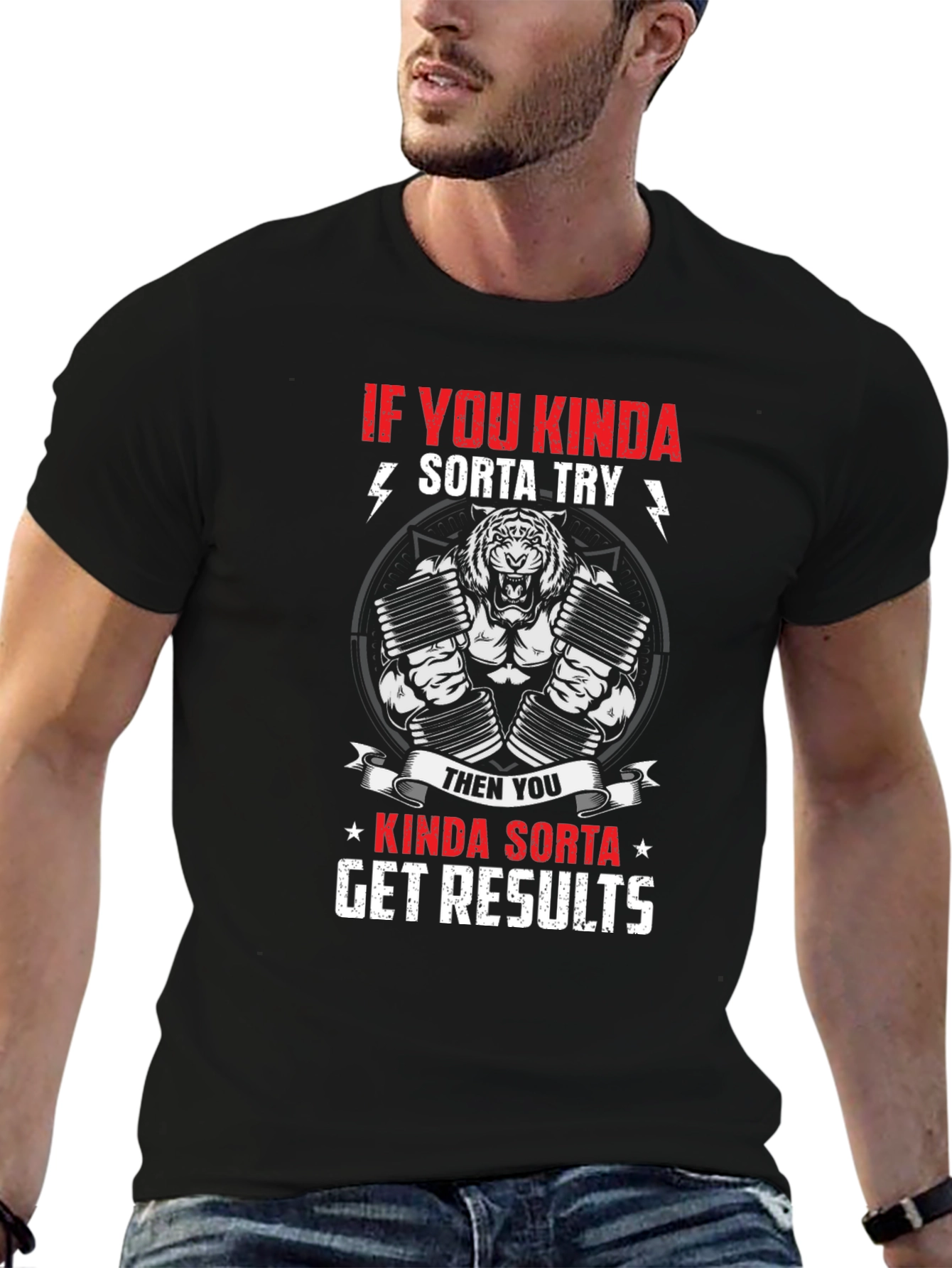 Motivational Workout Tiger Graphic T-Shirt