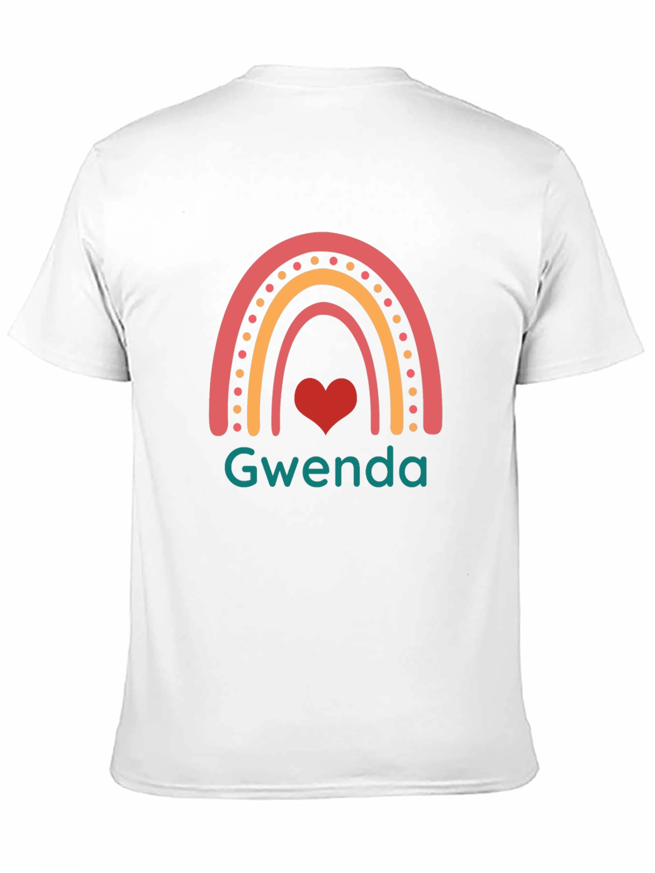 Gwenda Rainbow Heart Graphic Black T-Shirt
