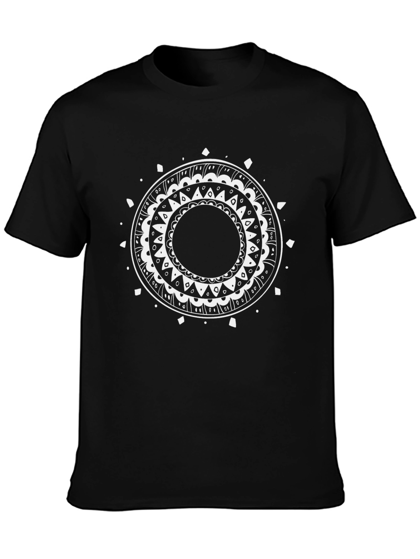 Black T-Shirt with Mandala Graphic