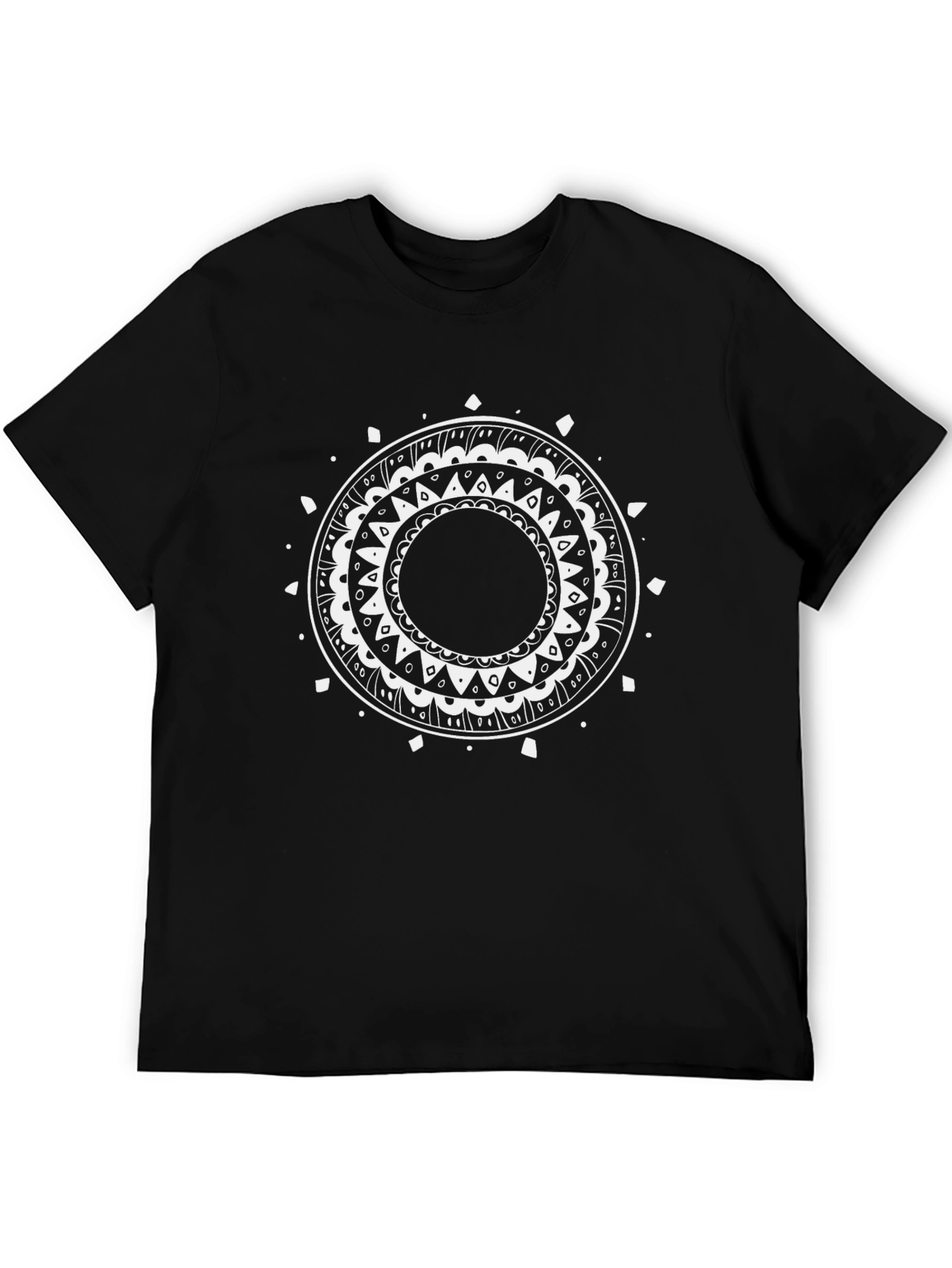 Black T-Shirt with Mandala Graphic
