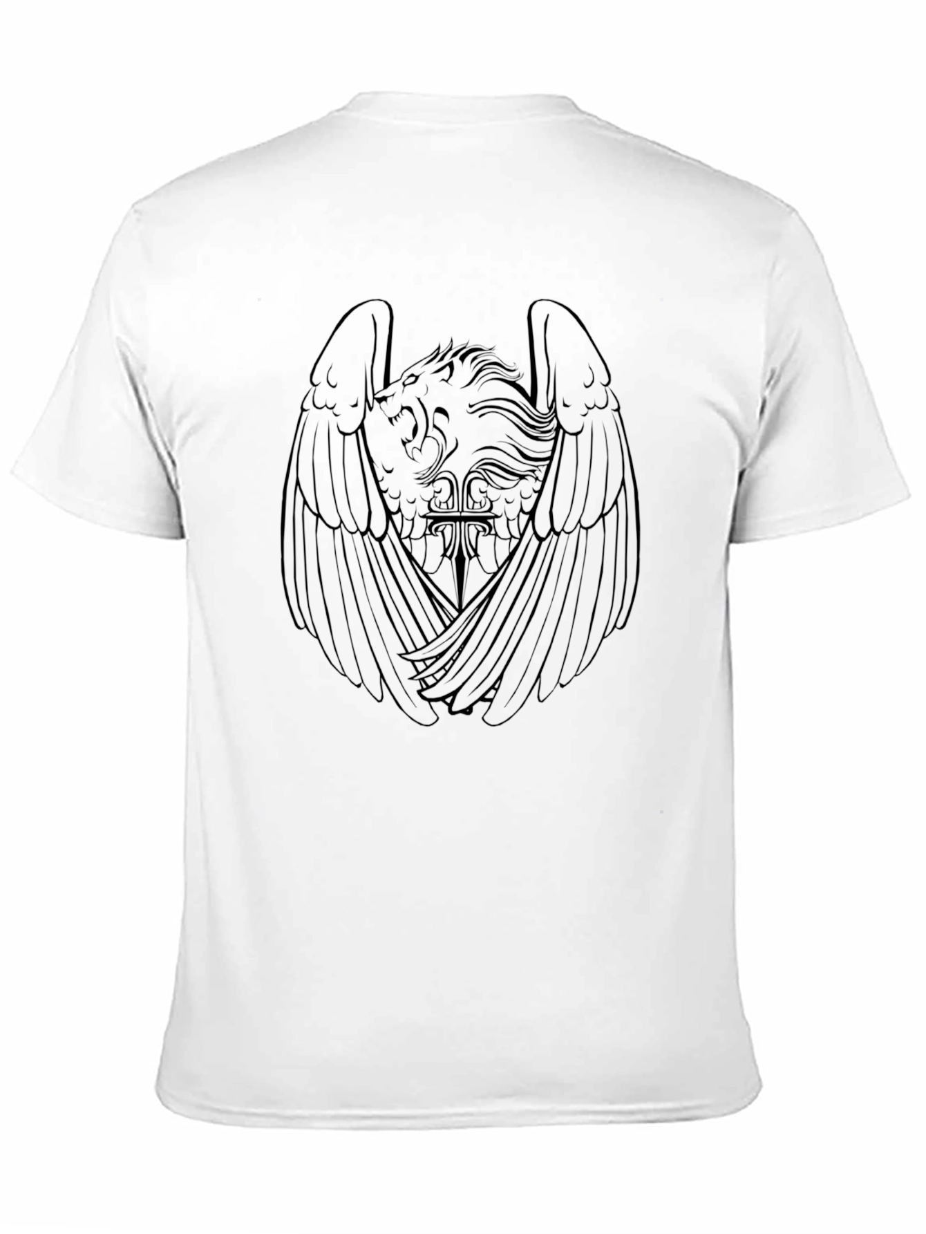 Winged Lion Graphic T-Shirt - Mens Black Tee