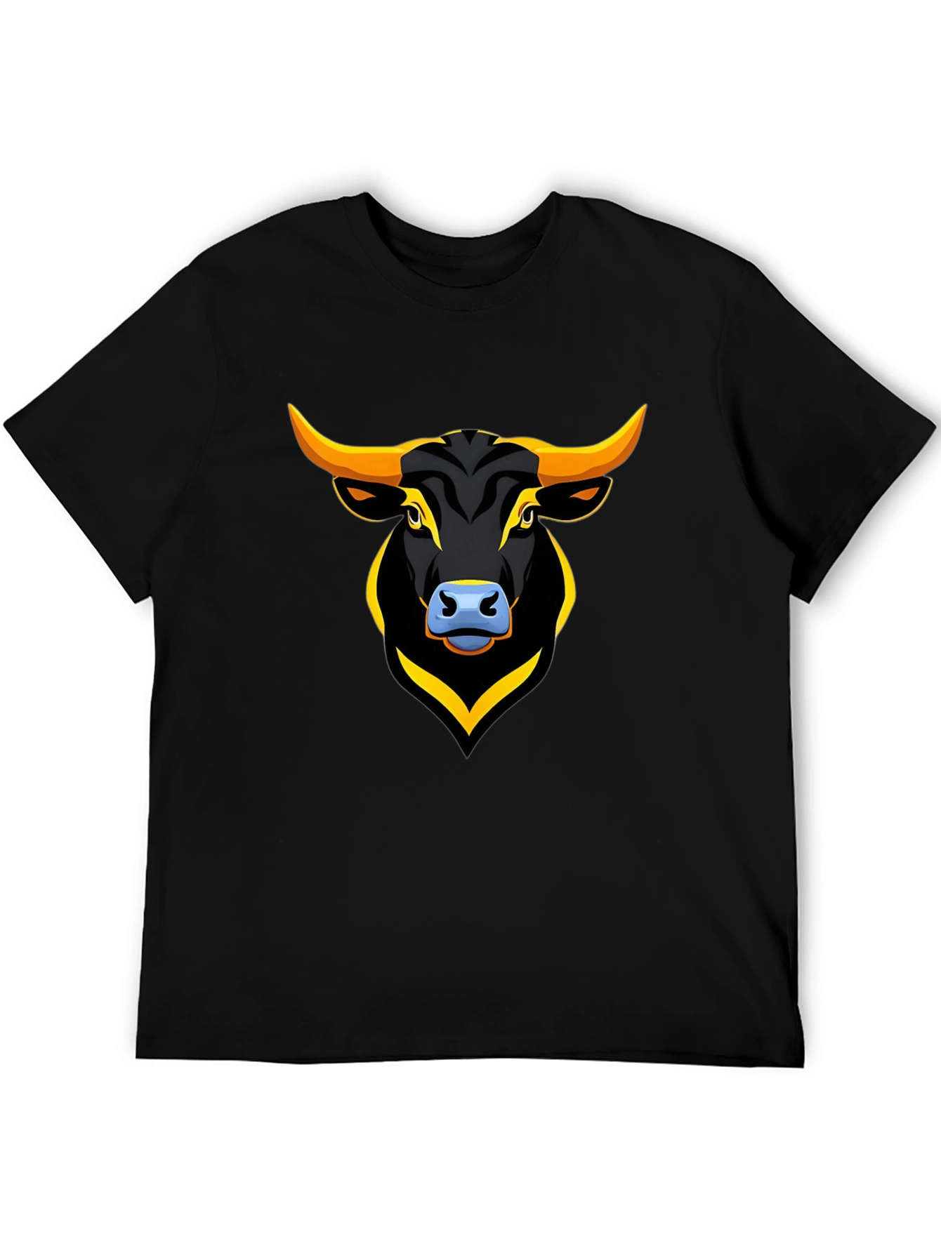 Bull Graphic Print Black T-Shirt