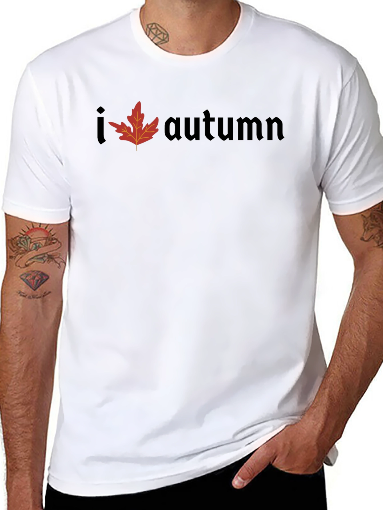 I Leaf Autumn T-Shirt - Mens Black Tee