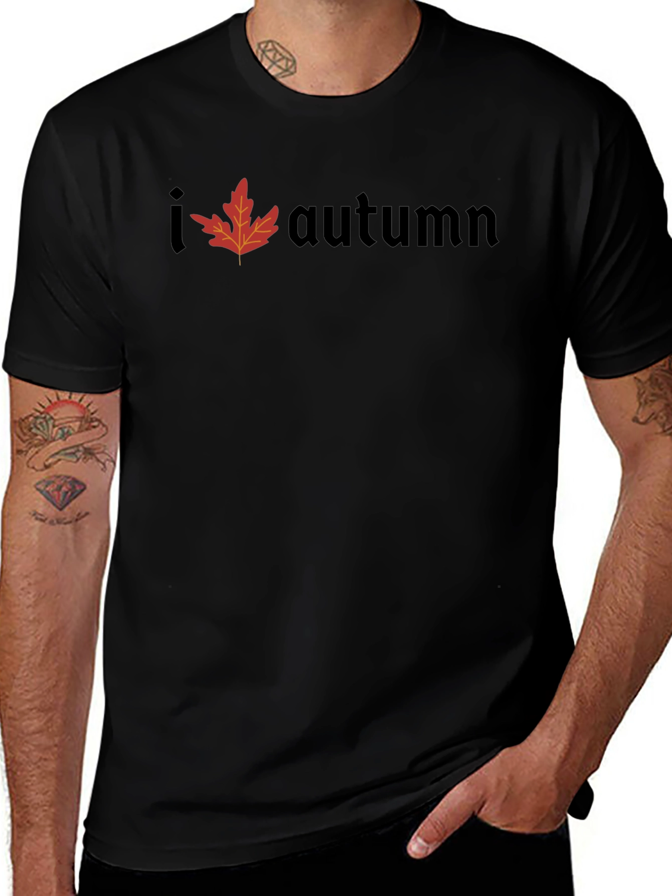 I Leaf Autumn T-Shirt - Mens Black Tee