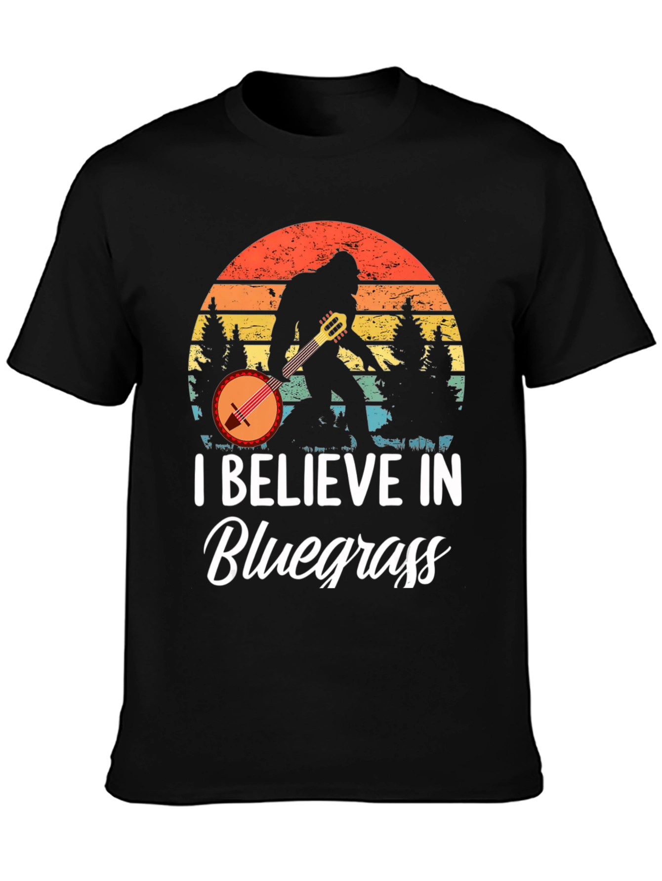 I Believe In Bluegrass Music Bigfoot T-Shirt