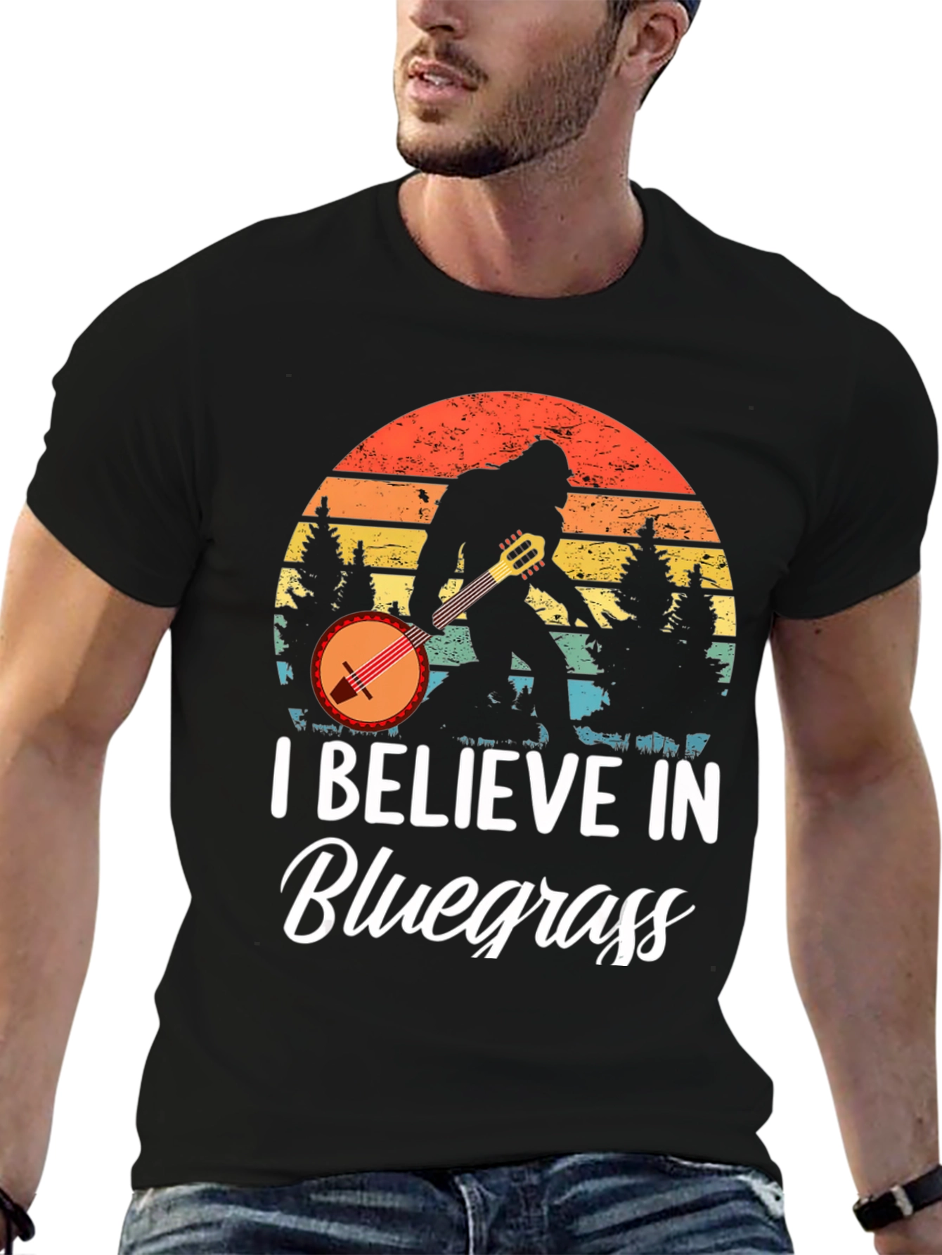 I Believe In Bluegrass Music Bigfoot T-Shirt