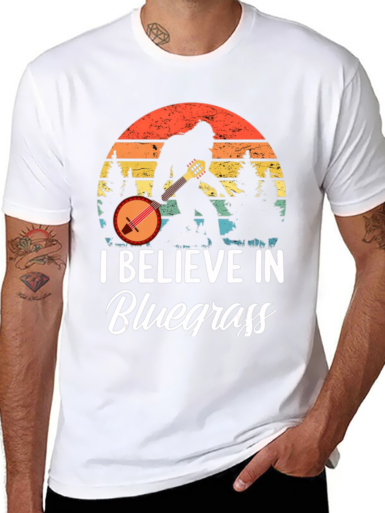 I Believe In Bluegrass Music Bigfoot T-Shirt