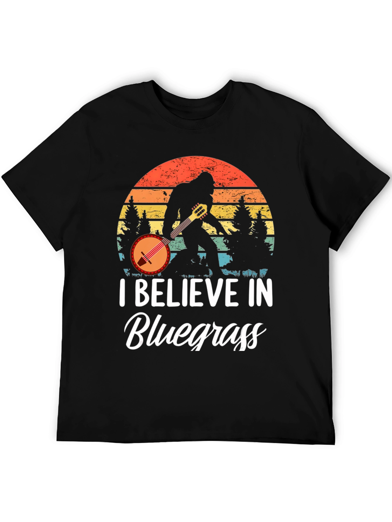 I Believe In Bluegrass Music Bigfoot T-Shirt