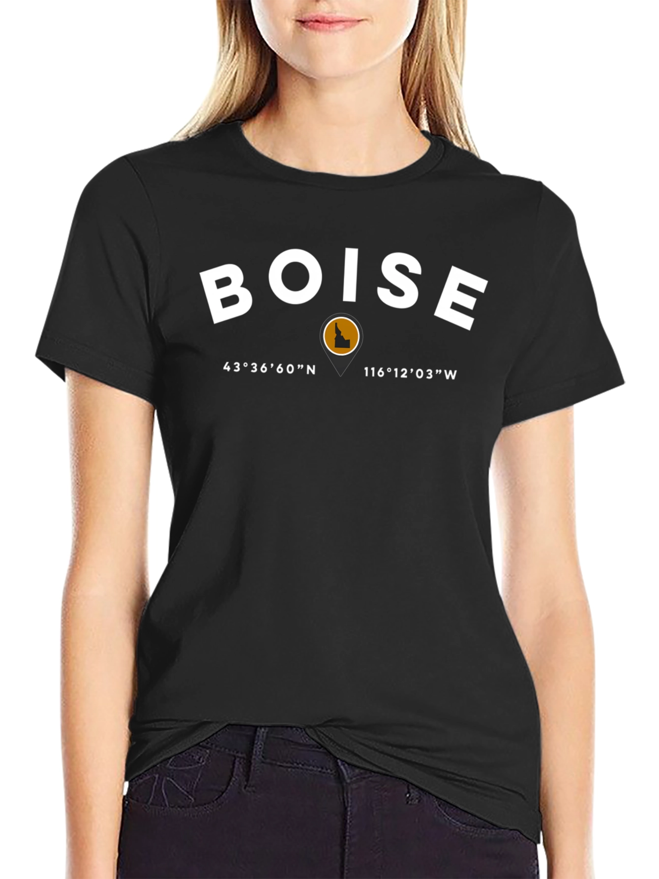 Boise Idaho Coordinates Graphic T-Shirt