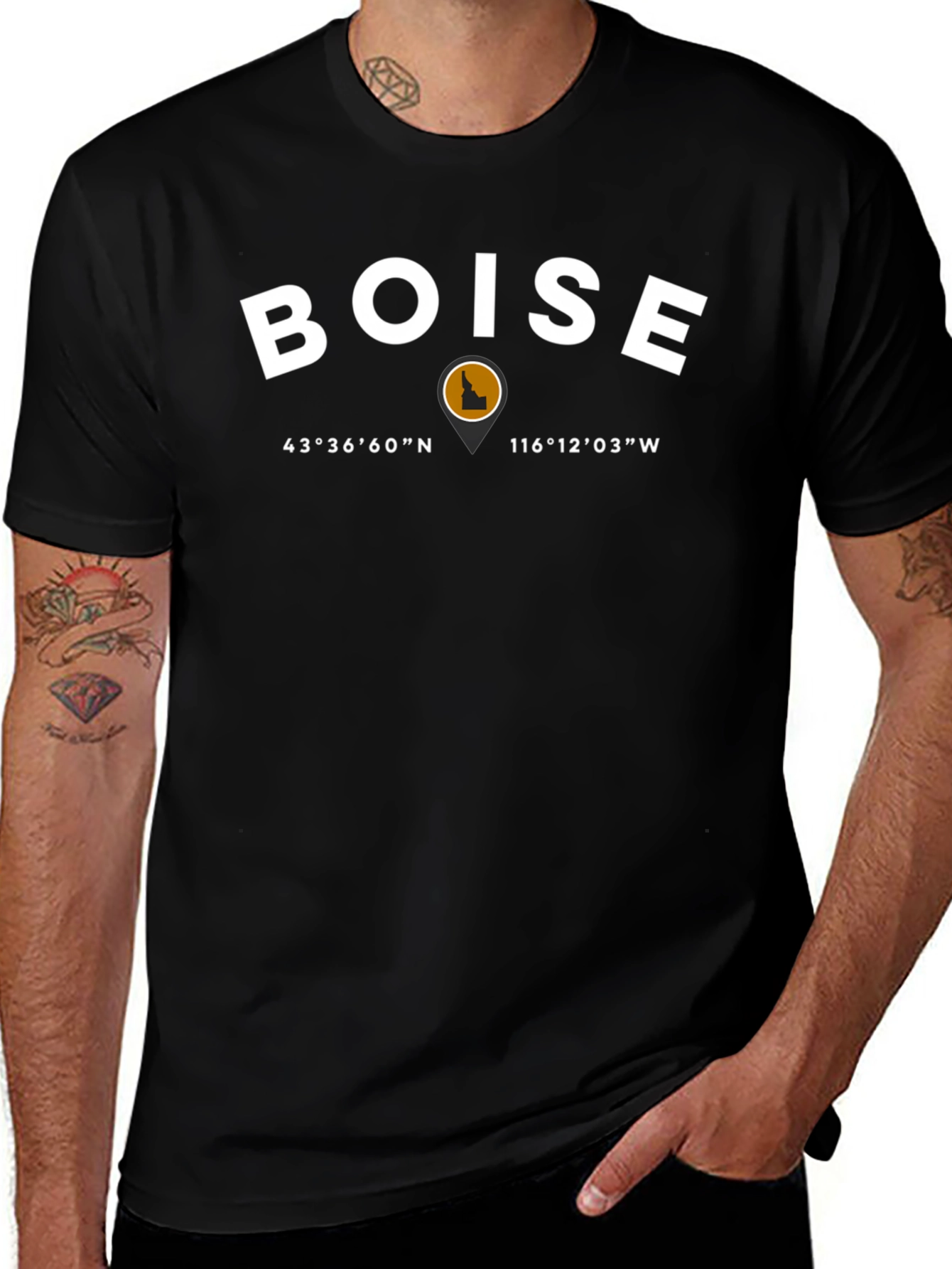 Boise Idaho Coordinates Graphic T-Shirt