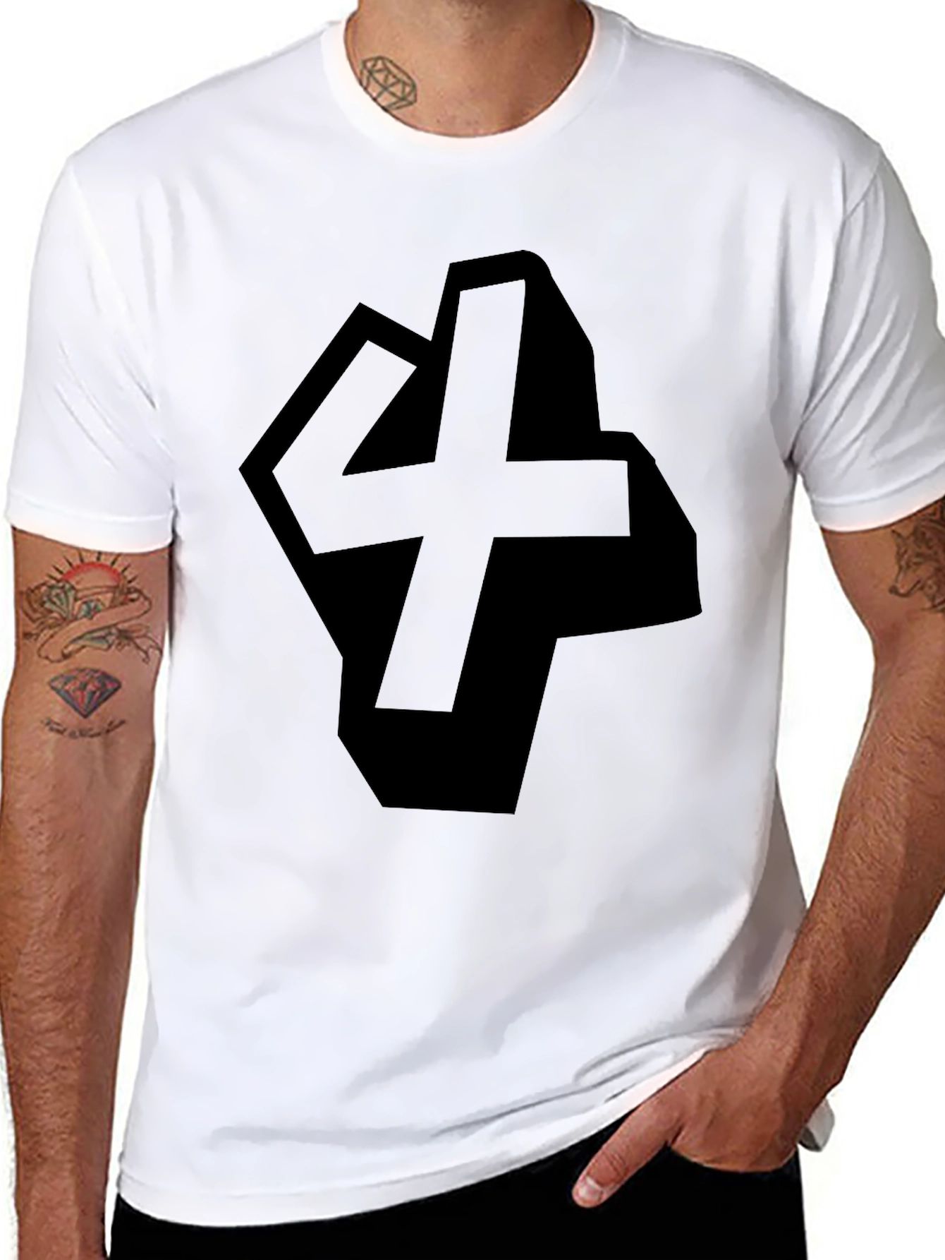 Geometric 4 T-Shirt - Modern Black Graphic Tee