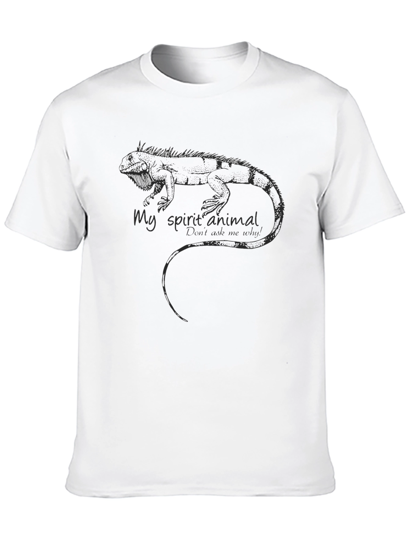 Iguana Spirit Animal Mens Black Graphic Tee