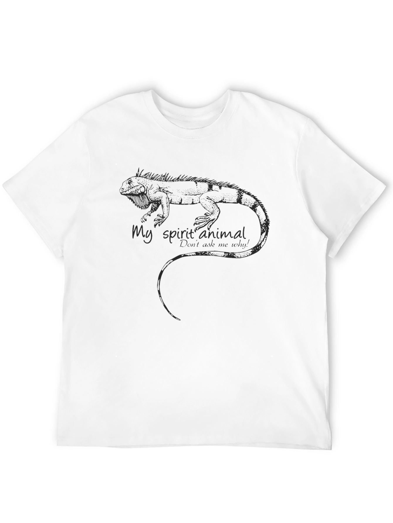 Iguana Spirit Animal Mens Black Graphic Tee