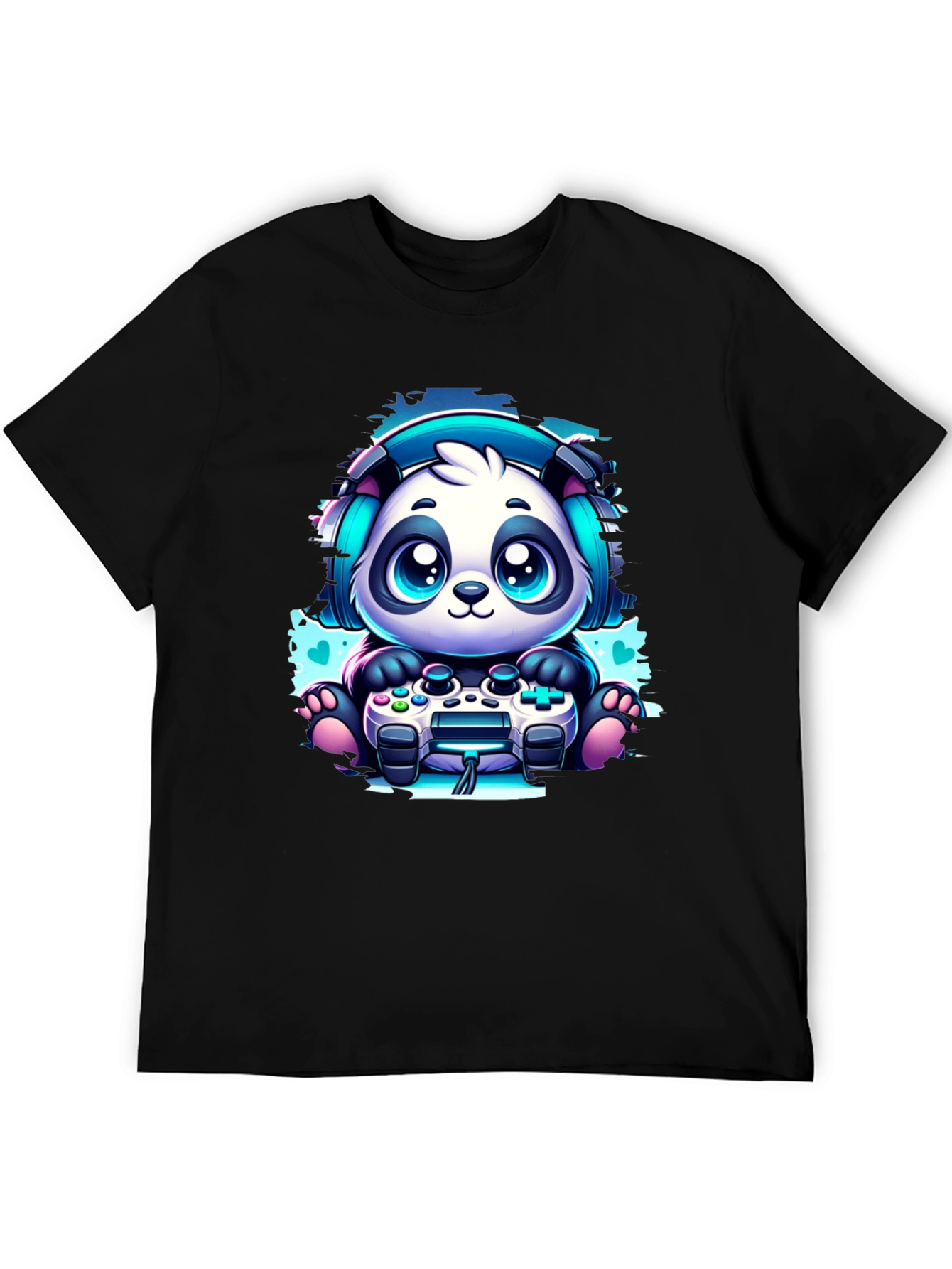 Gamer Panda T-Shirt - Cute Cartoon Design