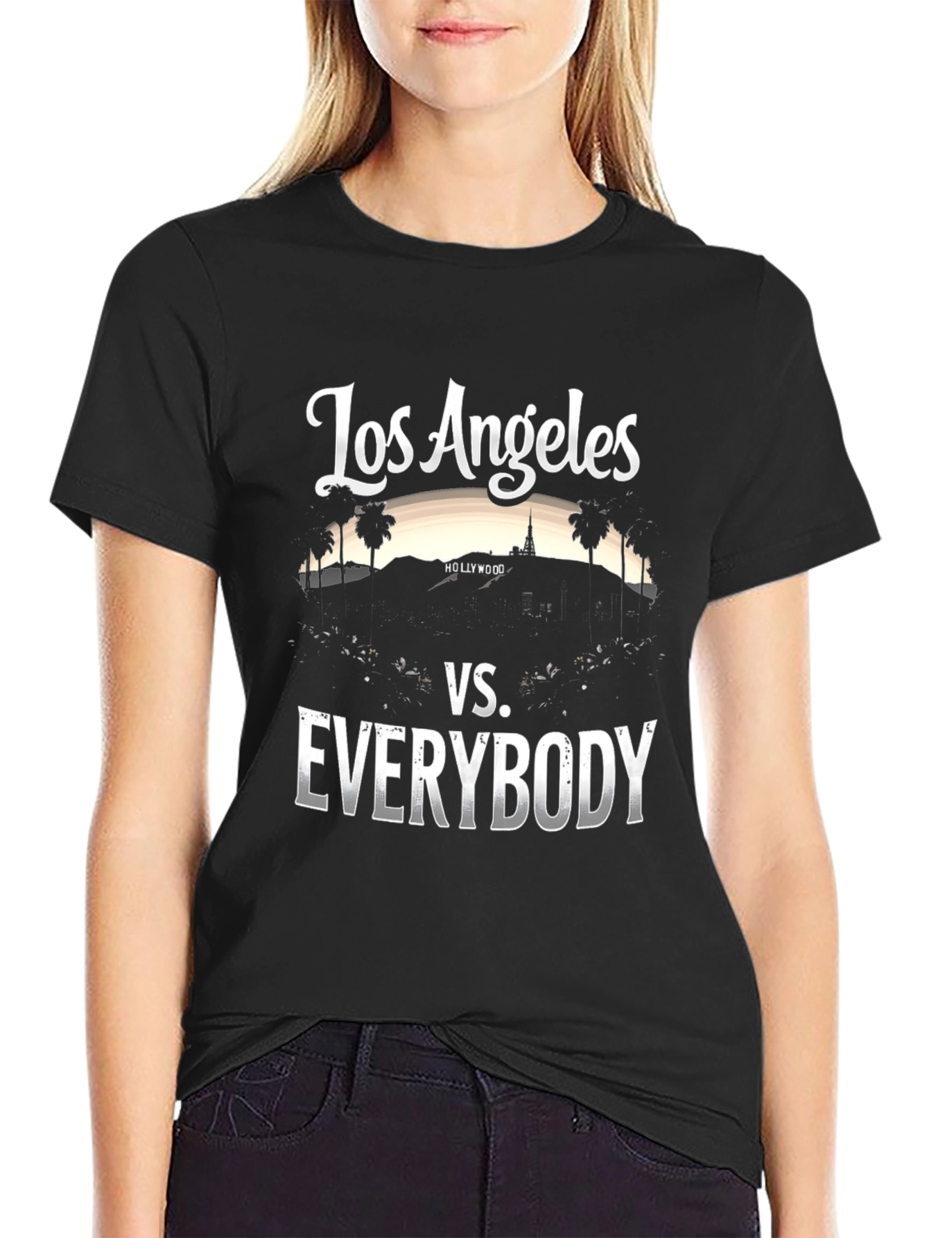 Los Angeles vs. Everybody Black T-Shirt